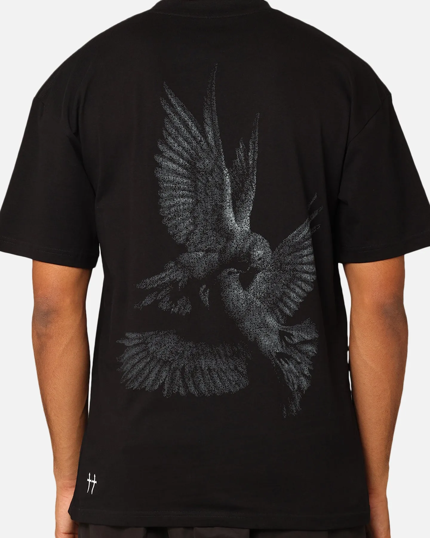 Saint Morta Doves Drop Shoulder T-Shirt Black UV Protective Coating Chill Vibe