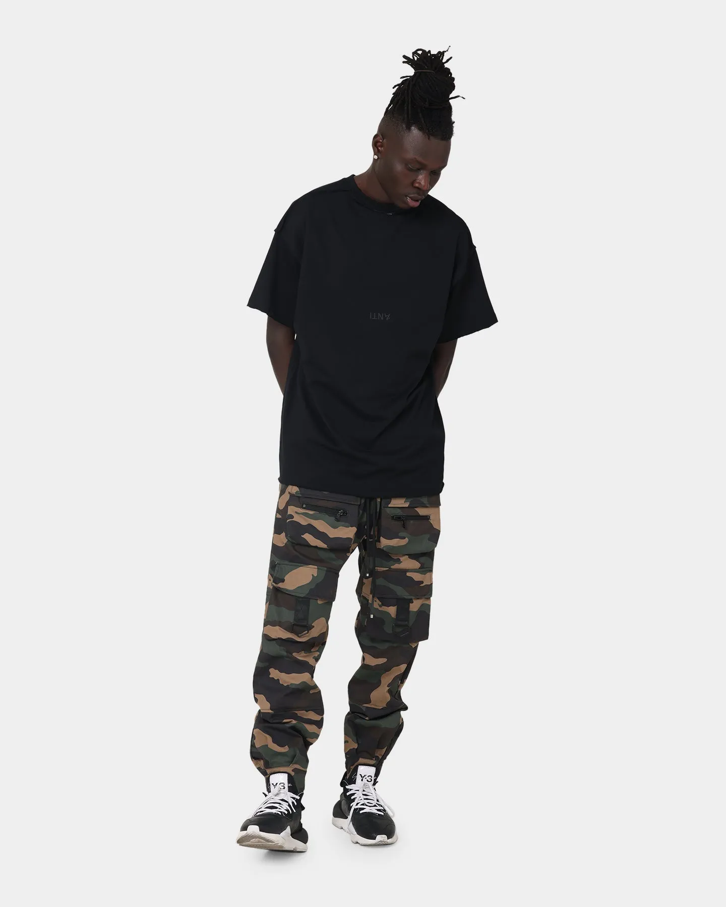 Festival wear Seamless Edging The Anti Order Anti Essential Oversized T-Shirt Black