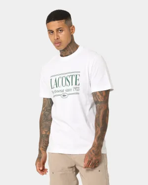 Lacoste Graphic Logo T-Shirt White Recycled Polyester Casual Choice Wear