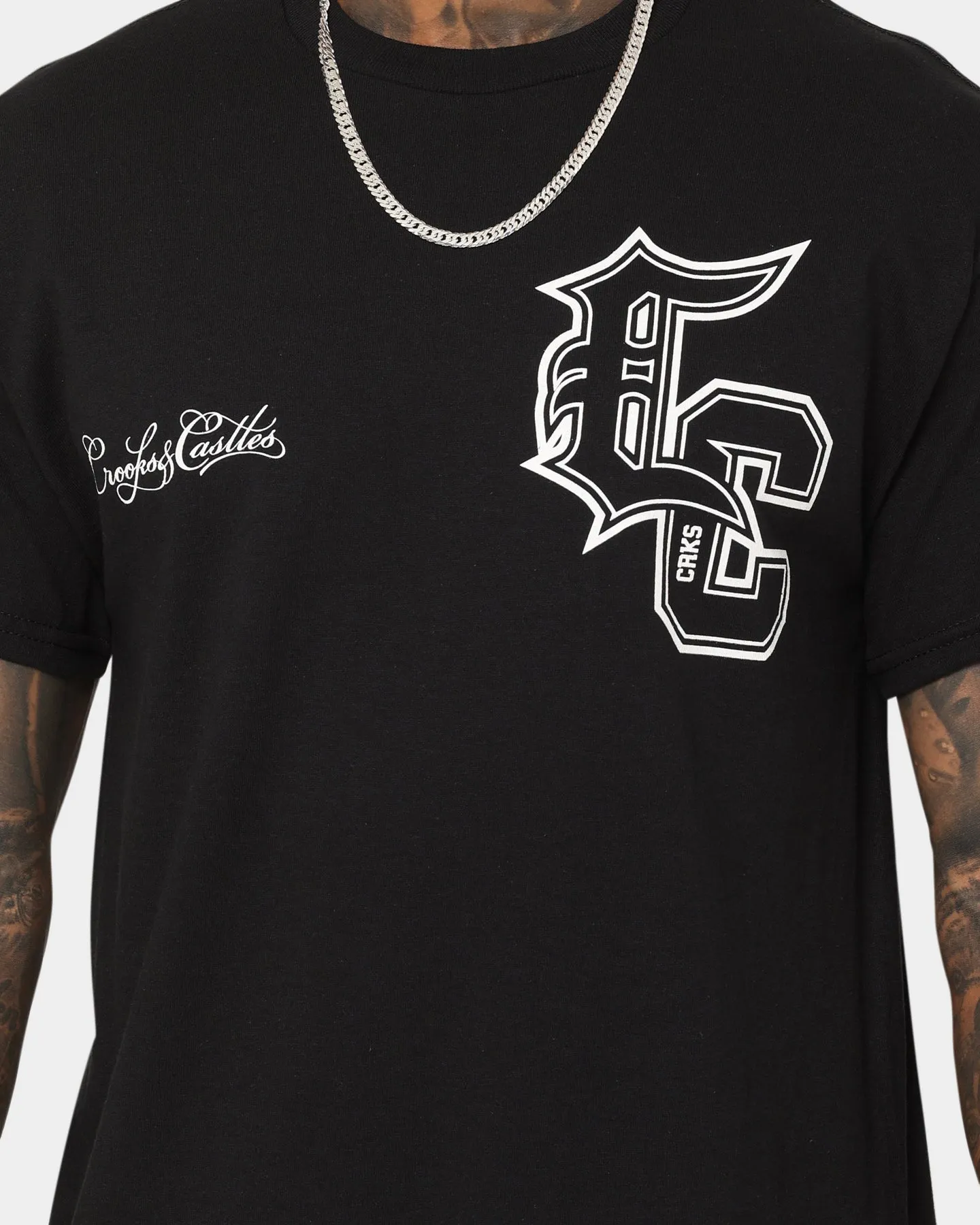 Customer Favorite Comfortable Layering Crooks & Castles Crooks Logo T-Shirt Black