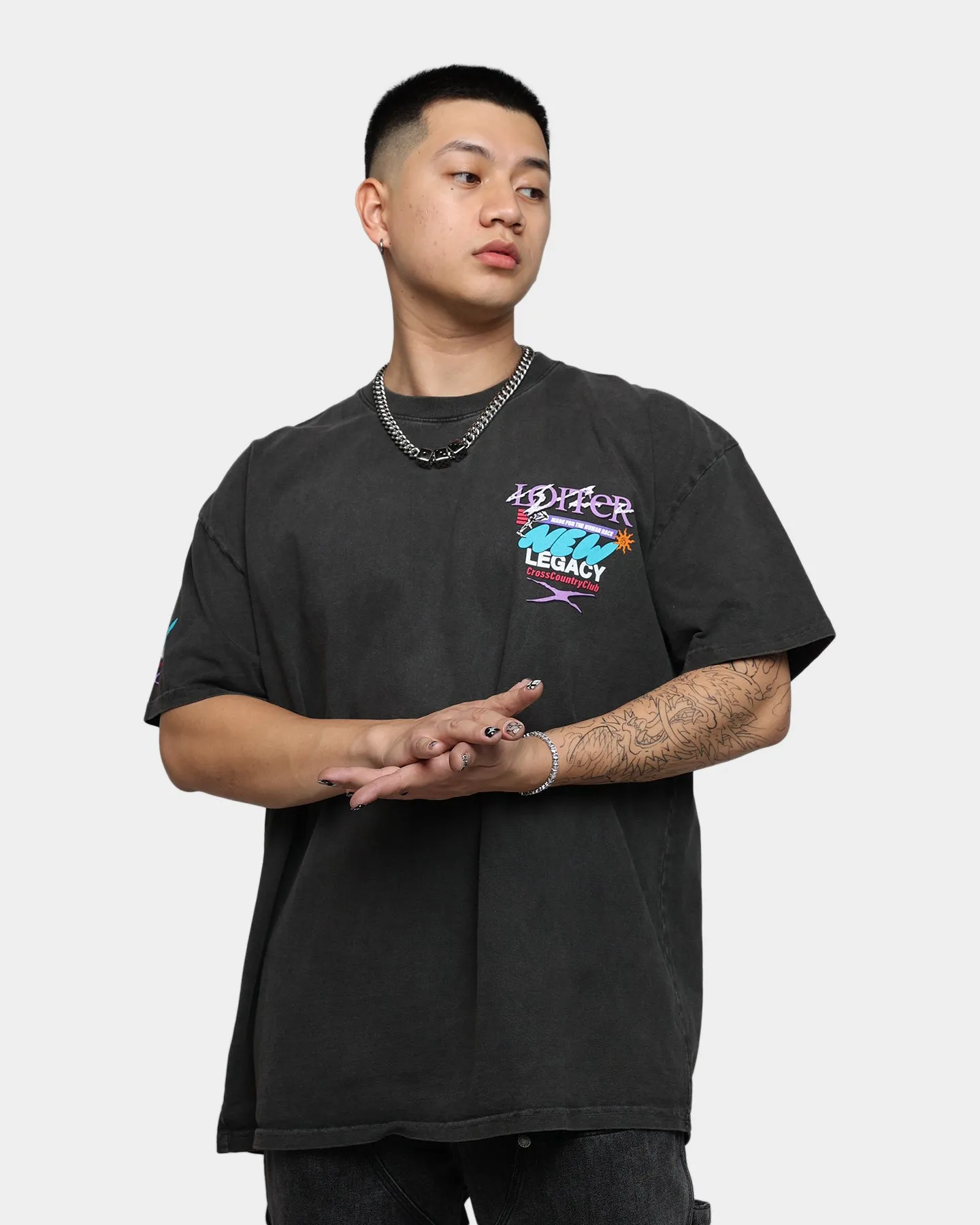 Durable Knitwear Bright and Bold Loiter New Legacy Ultra Premium Vintage T-Shirt Black Wash