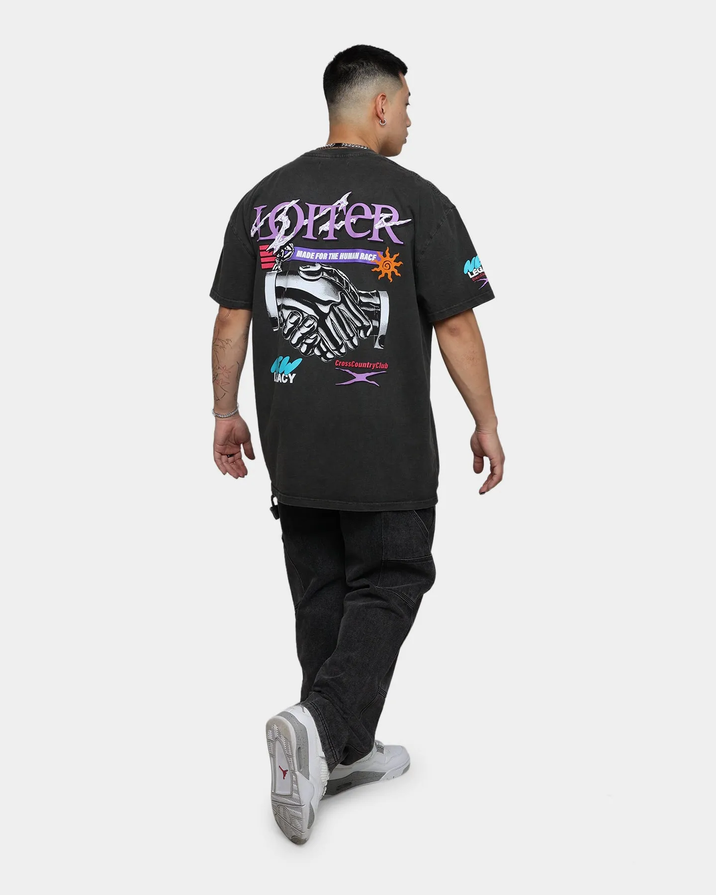 Loiter New Legacy Ultra Premium Vintage T-Shirt Black Wash Sporty Style