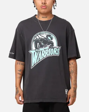 Timeless Design Mitchell & Ness Golden State Warriors Ice Blue Logo T-Shirt Faded Black