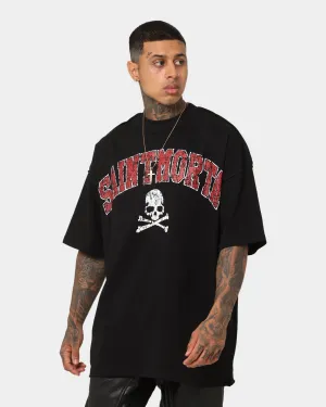 Essential Wear Soft Design Saint Morta Members Club Boxy T-Shirt Black/Red