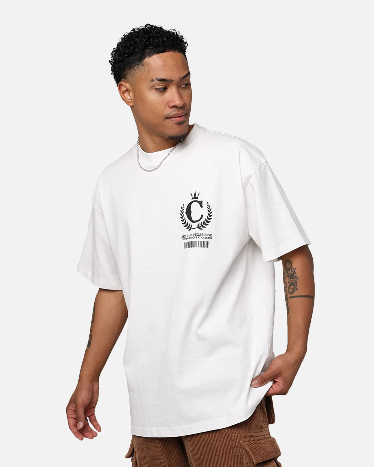Culture Kings Barcode T-Shirt White Street Trend Look Eco Certified Fiber