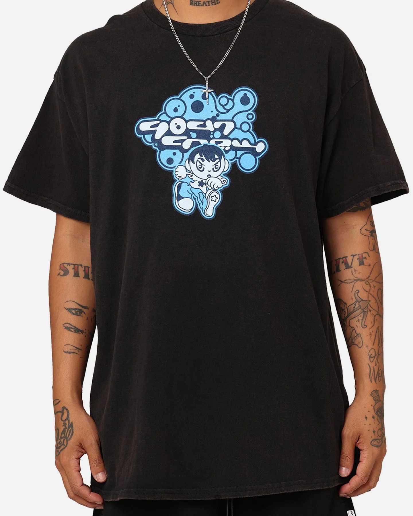 Versatile Piece Goat Crew Y2K Boy T-Shirt Black Wash