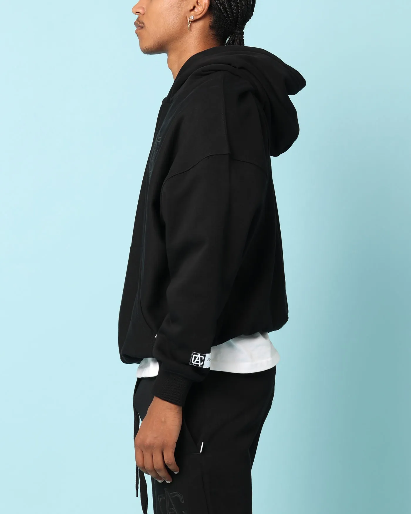 Flexible Fabric Relaxed Look Carr?? Academy Oversized Hoodie Black
