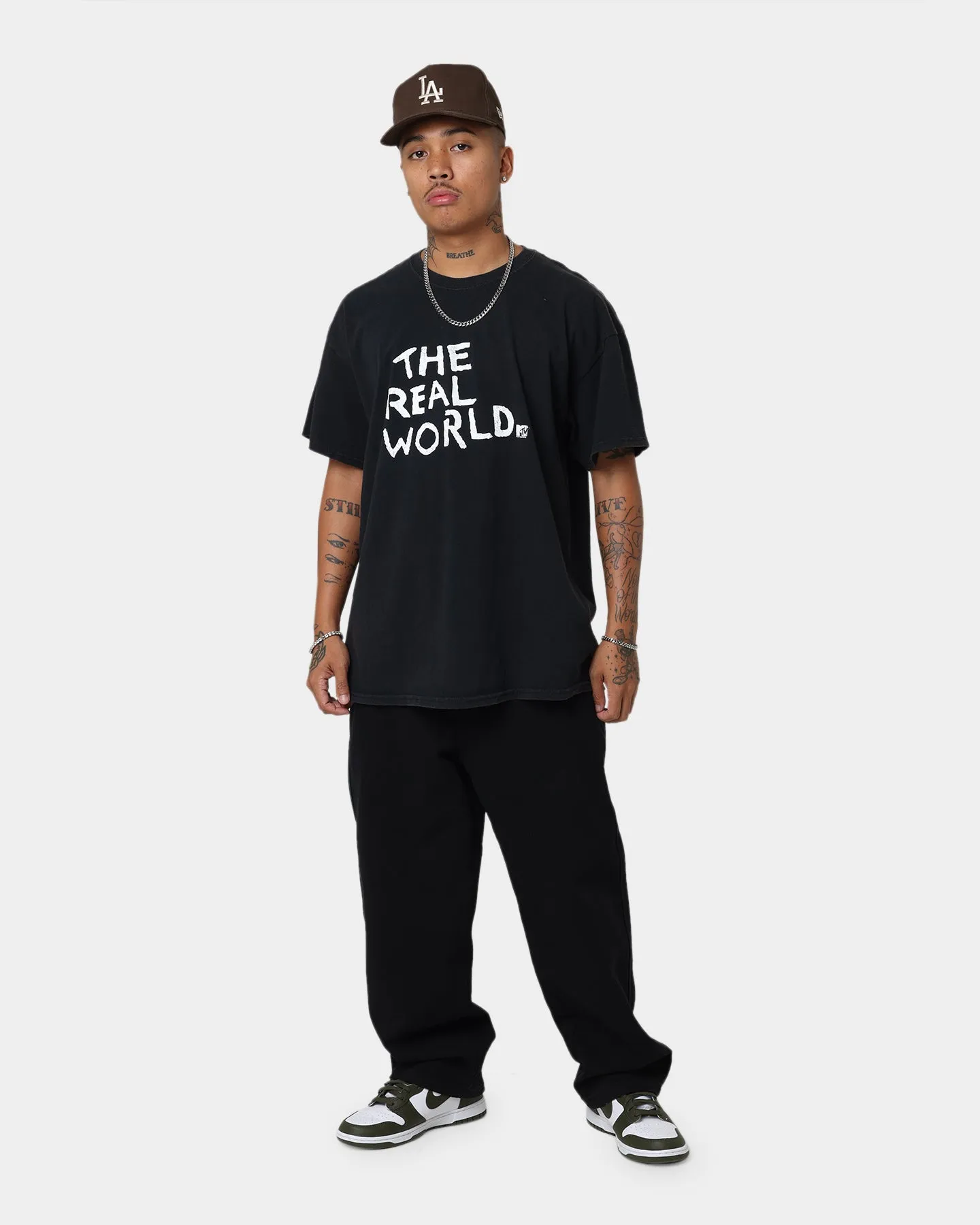 Active Trend Relax Style Trend American Thrift X MTV The Real World Vintage T-Shirt Black Wash