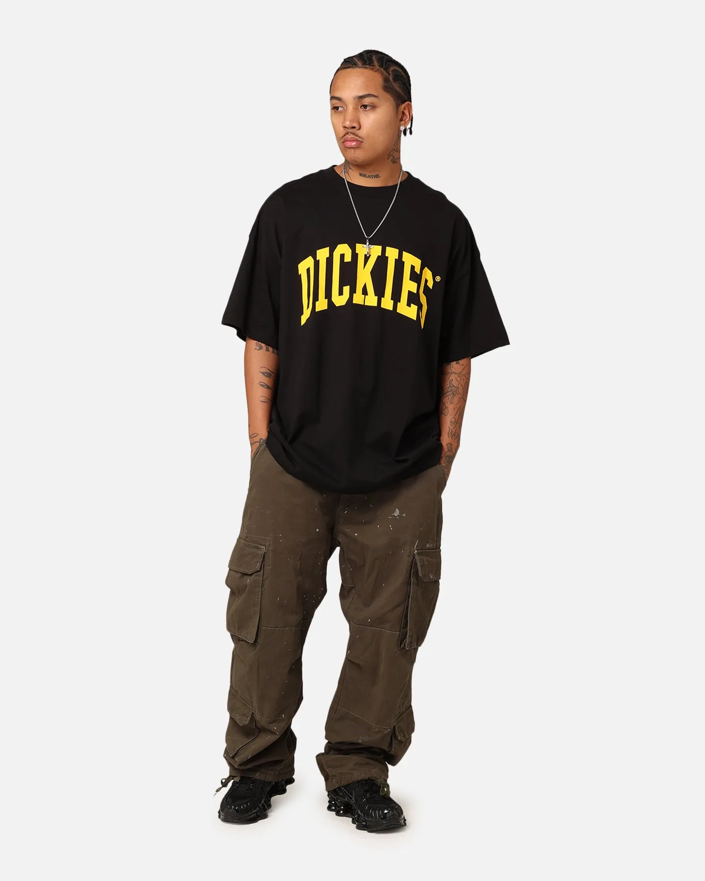 Dickies Arch 330 T-Shirt Black/Orange Seam Free Shoulders Travel Wear