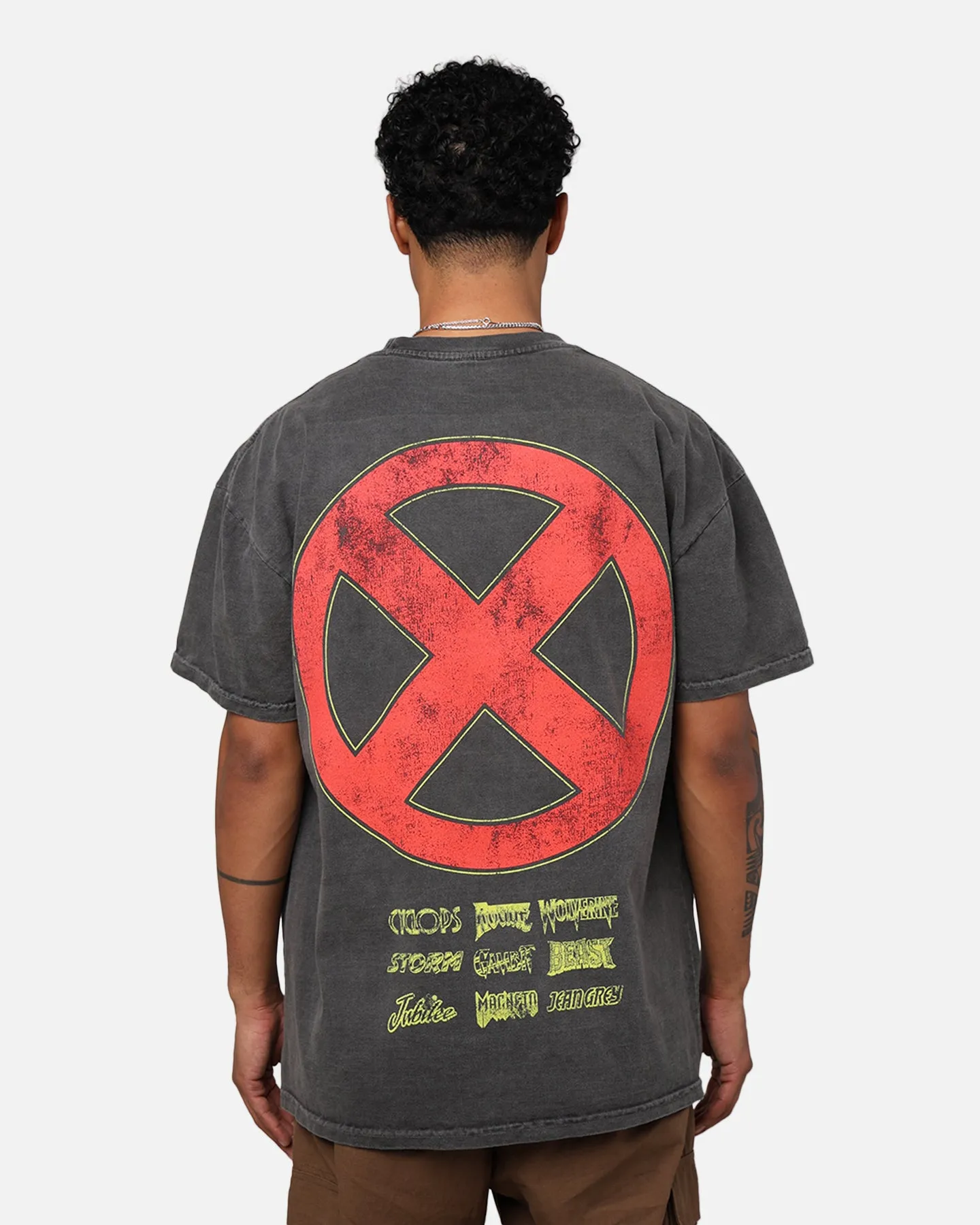 Marvel X-Men The X-Men Heavyweight Vintage T-Shirt Washed Black Complementary Colors Minimalist Wear