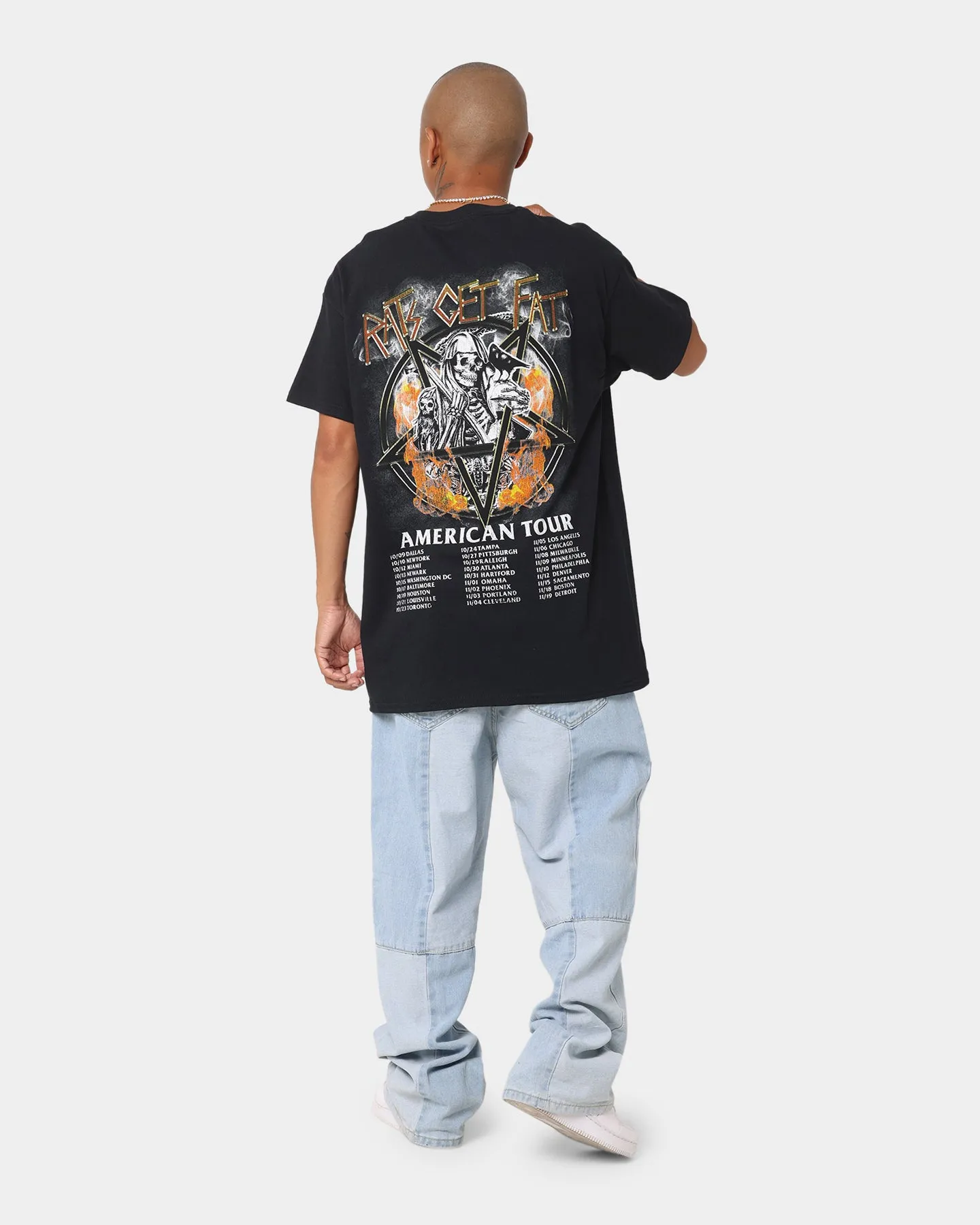 Movie Night Rats Get Fat American Tour Vintage T-Shirt Black