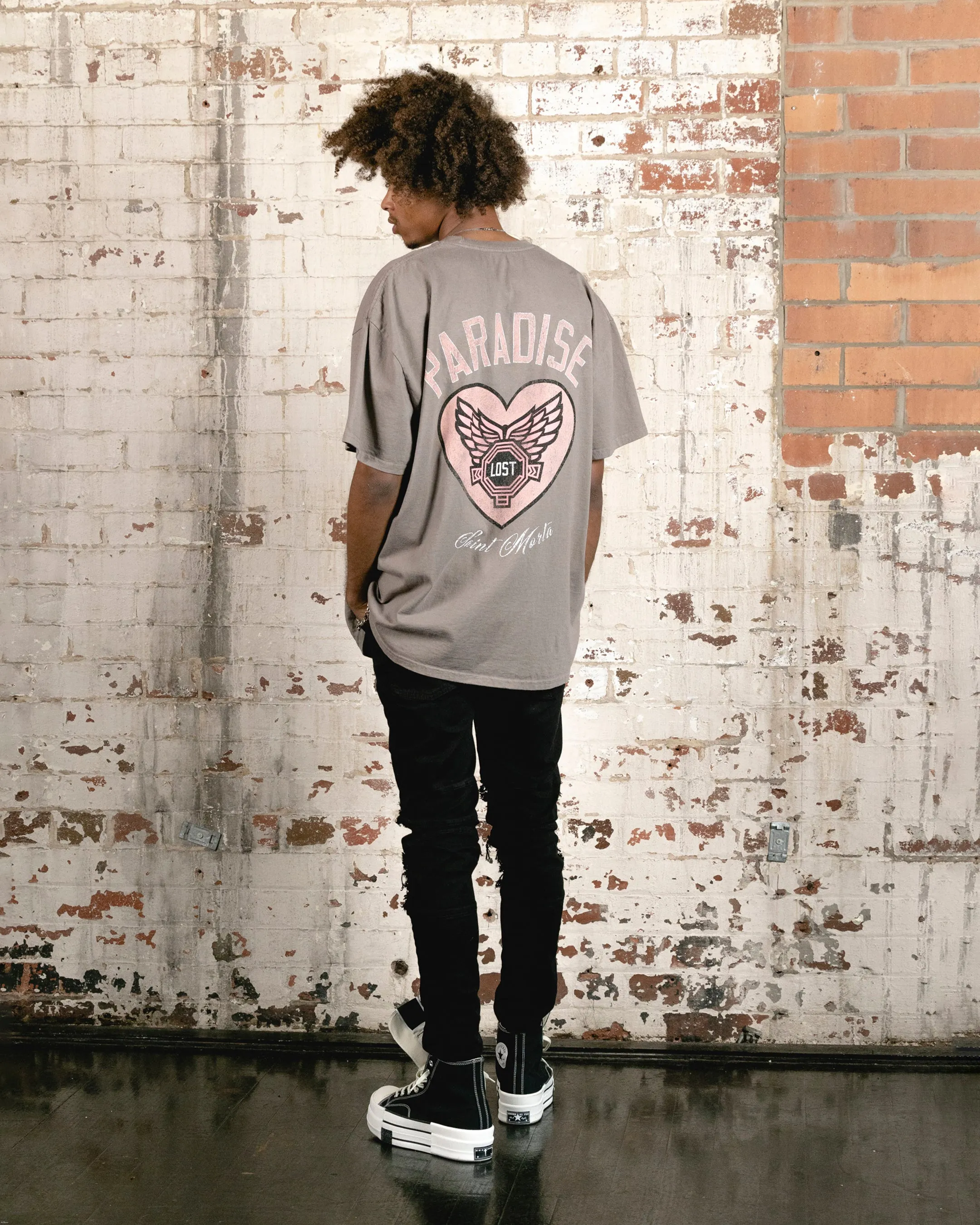 Casual Choice Curved Hem Saint Morta Paradise Lost Lafayette T-Shirt Vintage Brown