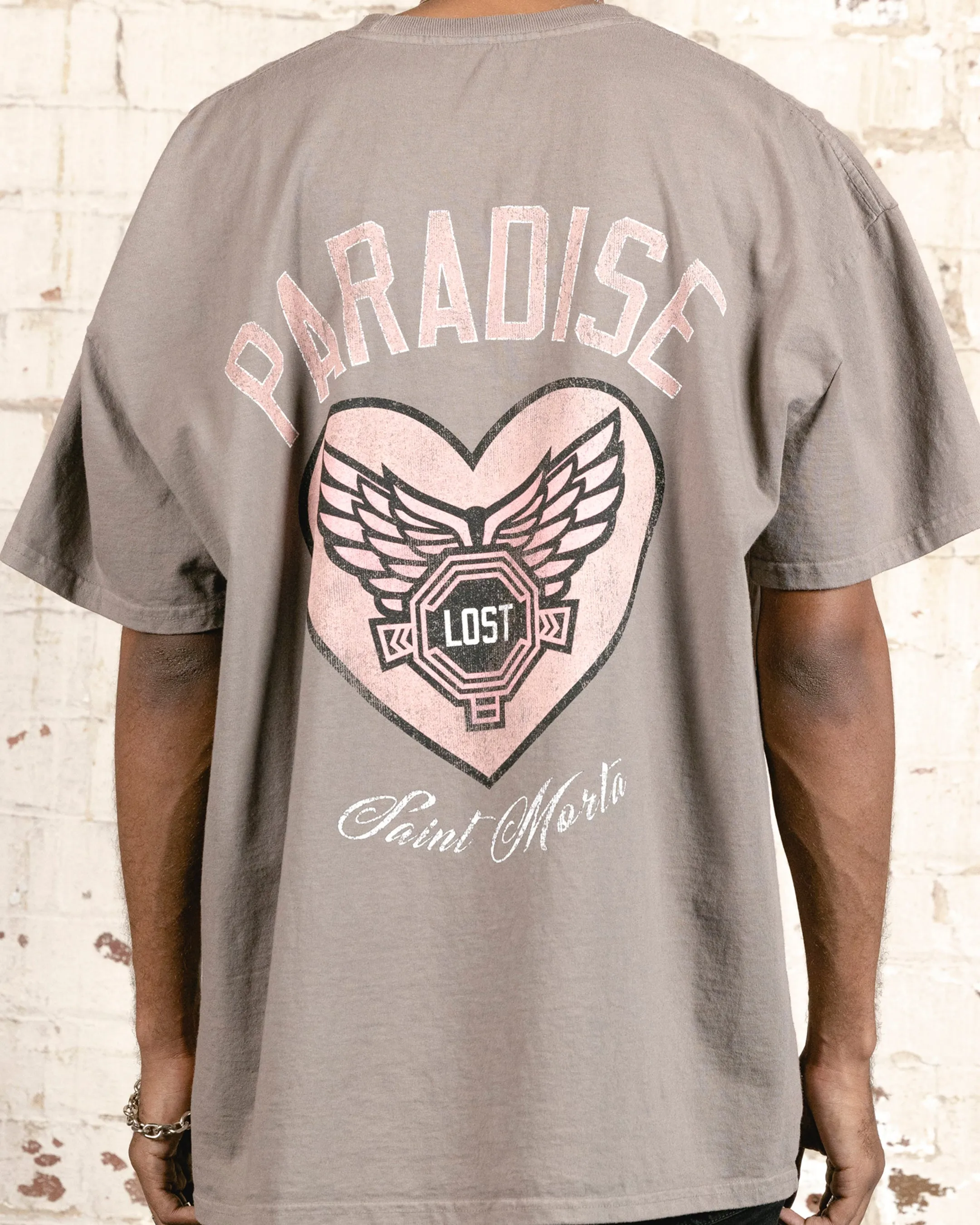 Chilly Weather Style Low Profile Collar Saint Morta Paradise Lost Lafayette T-Shirt Vintage Brown
