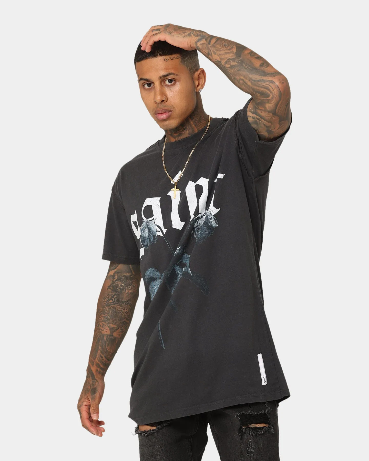 Saint Morta True Love Lafayette Vintage T-Shirt Vintage Black Hypoallergenic fabric Slim Fit Cut