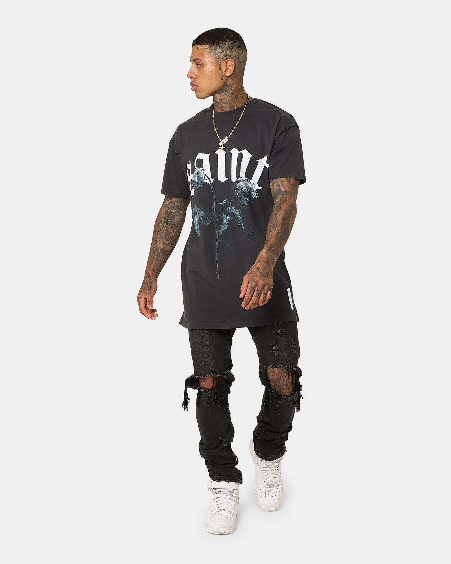 Stretchable Saint Morta True Love Lafayette Vintage T-Shirt Vintage Black