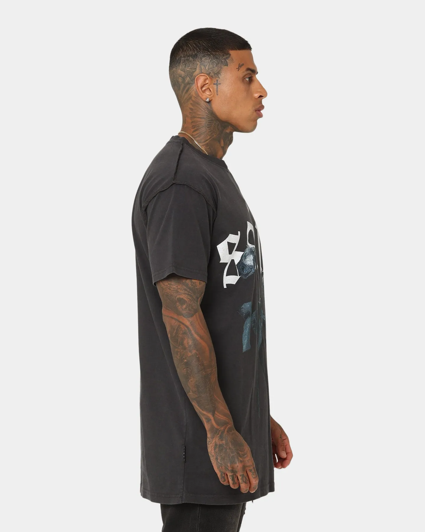 contrast Adaptable Saint Morta True Love Lafayette Vintage T-Shirt Vintage Black