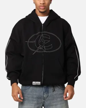 Carre C-Superstar Pipe Zip Hoodie Black Compact Knit Collar Timeless Street