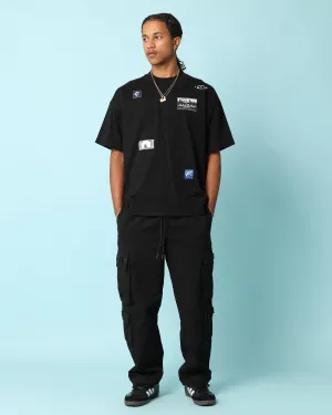 Stylish Comfort Carr?? Patchwork Oversized T-Shirt Black