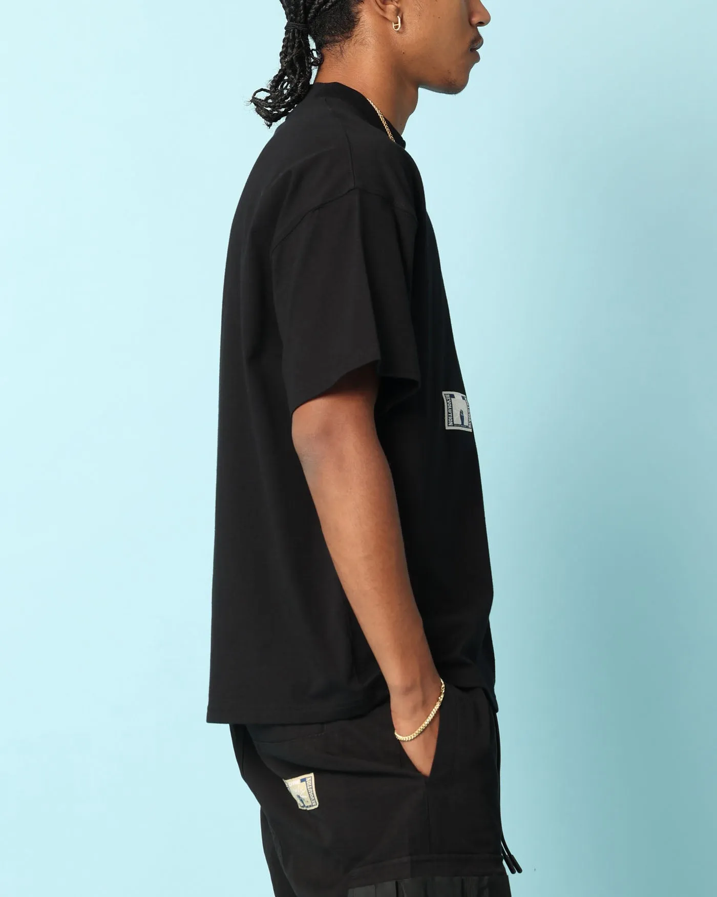 Weekend Comfort Wear Carr?? Patchwork Oversized T-Shirt Black