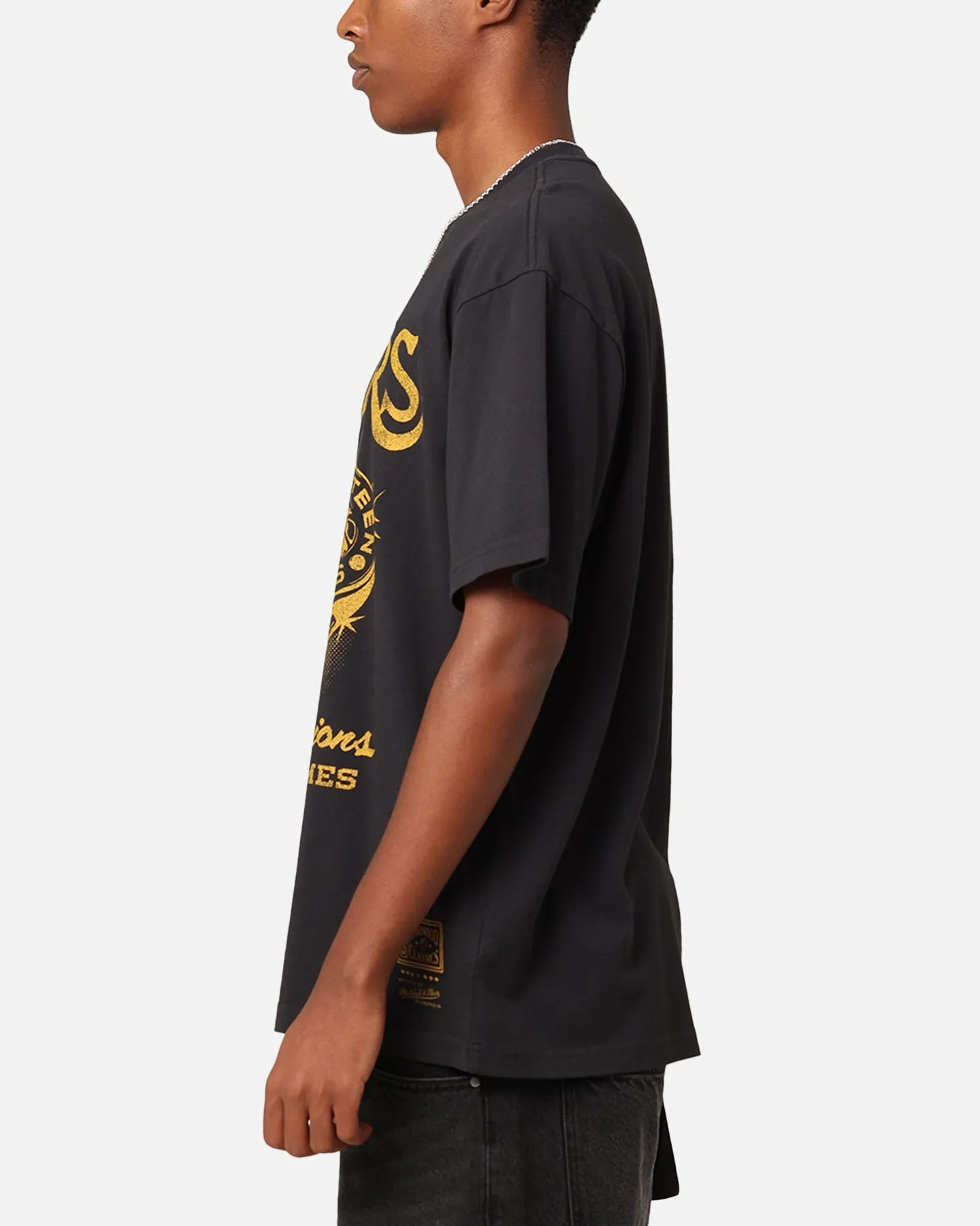 Mitchell & Ness Los Angeles Lakers Rings T-Shirt Faded Black Pastel color