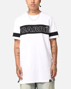 Carr?? Panneau Short Sleeve T-Shirt White/Black Daily Trend Look No Slip Shoulder Design