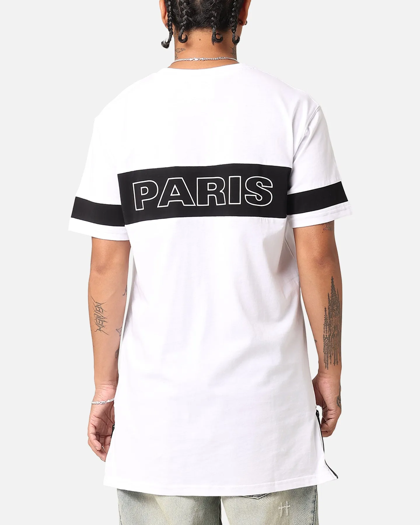 Carr?? Panneau Short Sleeve T-Shirt White/Black Trendy Comfort Fit