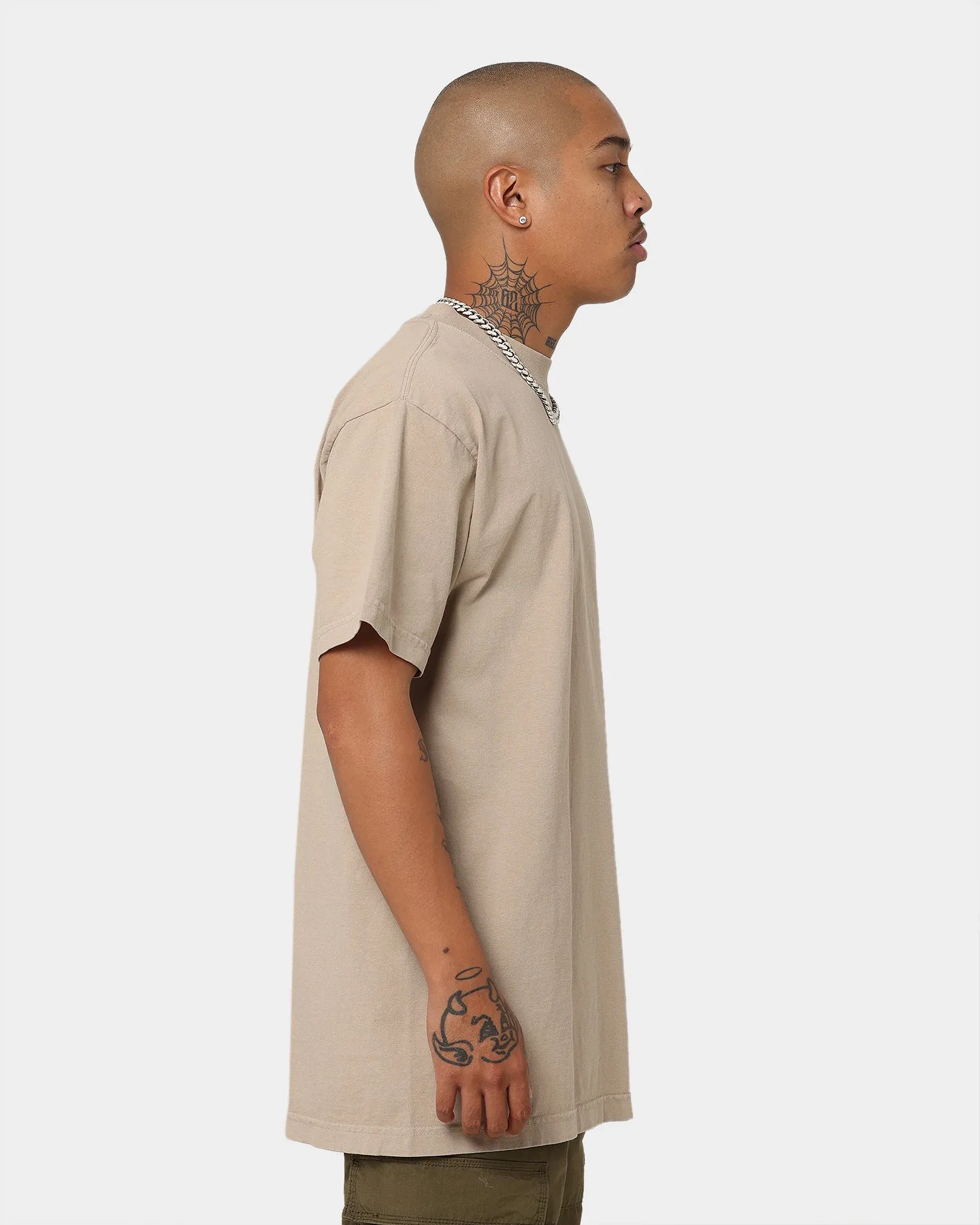 Shaka Wear Max Heavyweight Garment Dye T-Shirt Oatmeal Functional Fashion Tagless Design