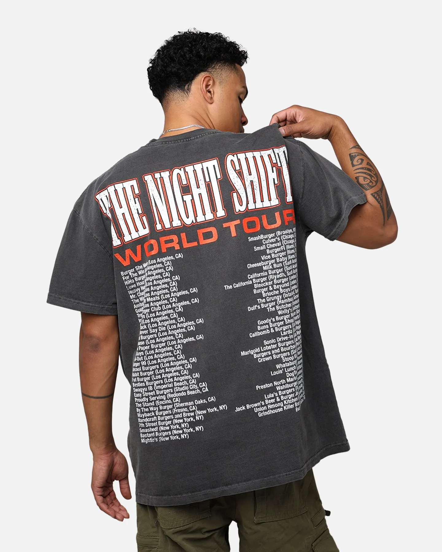 The Night Shift World Tour Heavyweight Vintage T-Shirt Black Wash OdorResistant