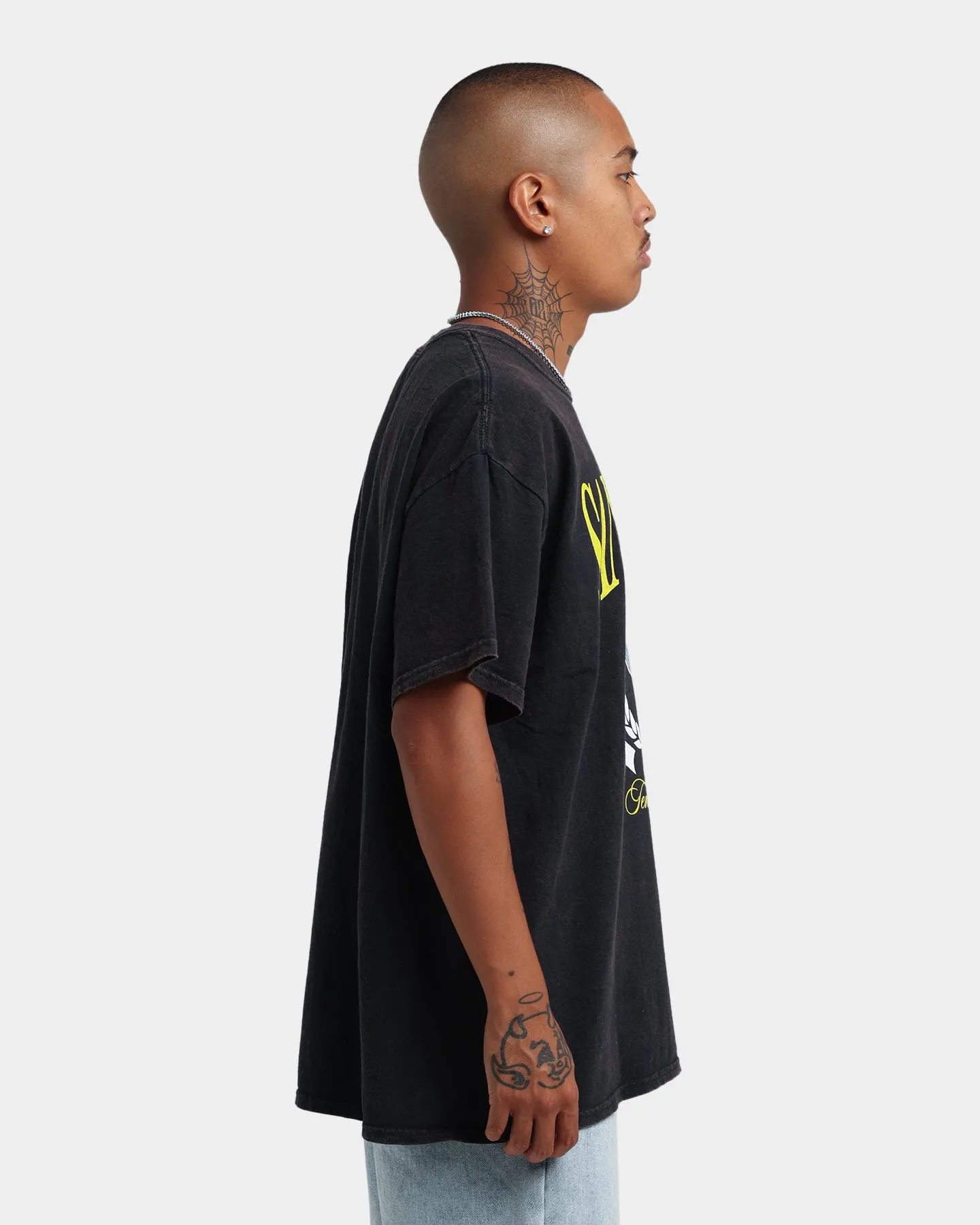 Functional Fashion Durable Stitching Goat Crew Tennis Club Vintage T-Shirt Black Wash