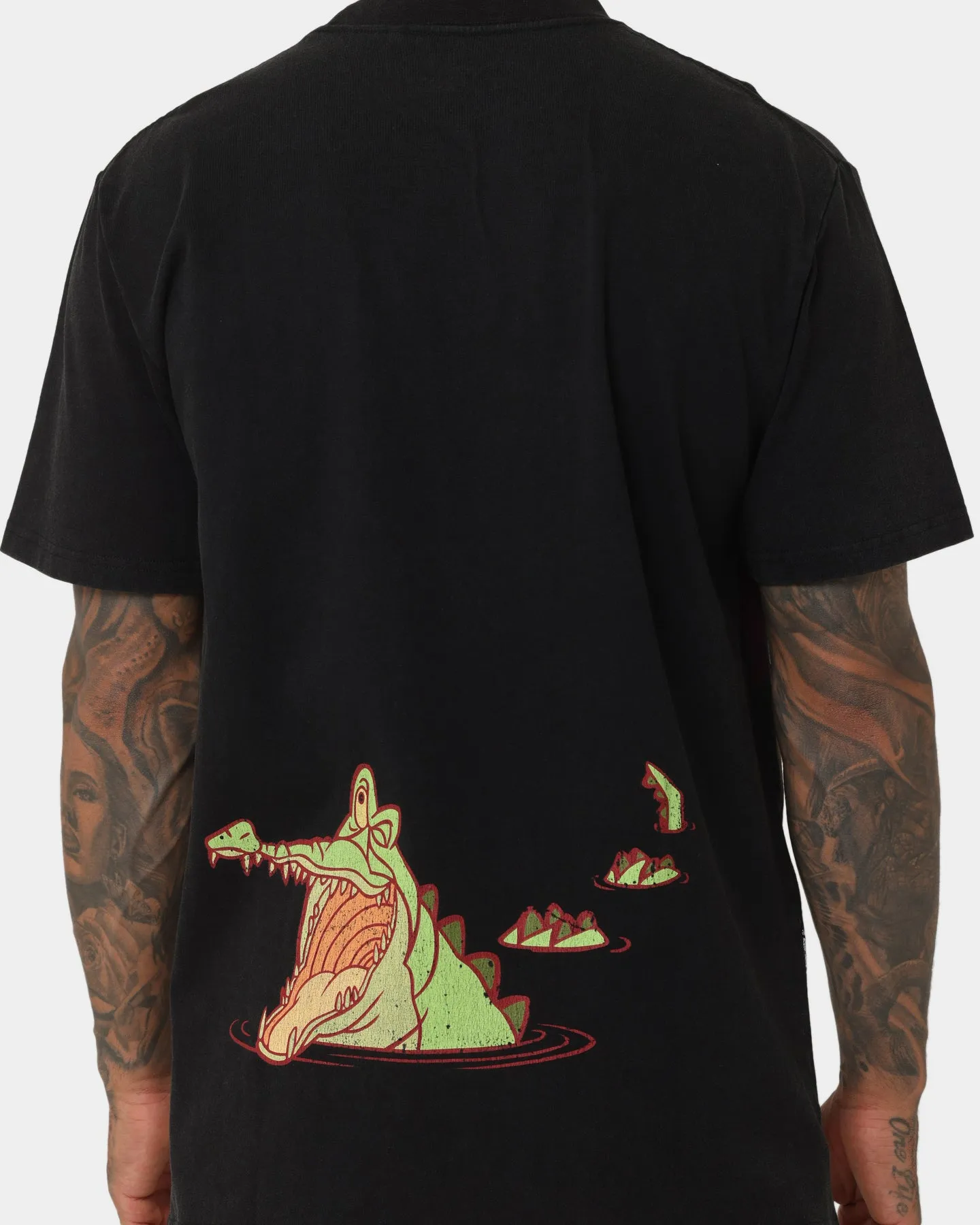Disney Hook Vintage T-Shirt Washed Black Eco Friendly Dyes Comfy Wardrobe
