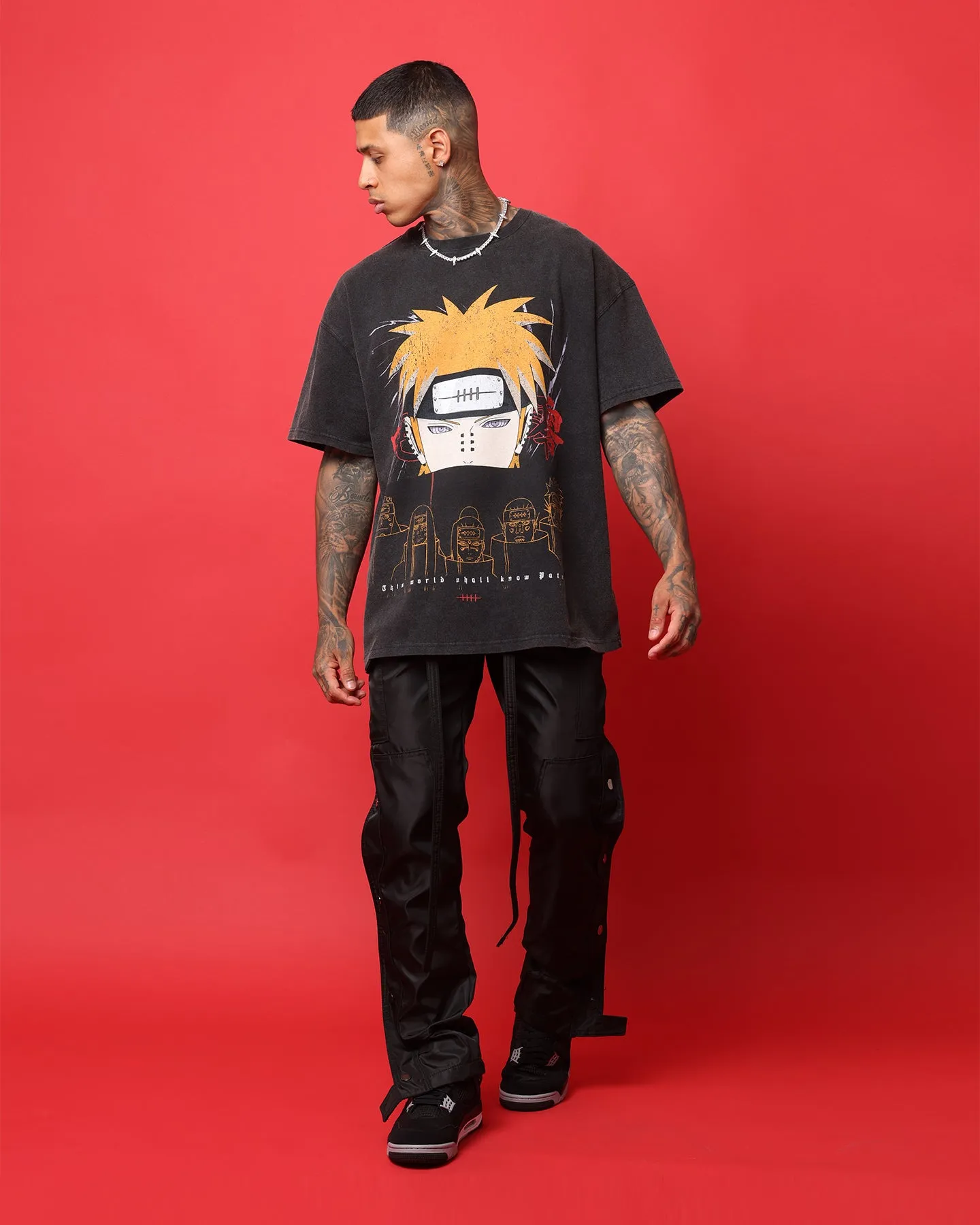 Goat Crew X Naruto Pain Heavyweight Vintage T-Shirt Vintage Black Chilly Wear Everyday Wearable