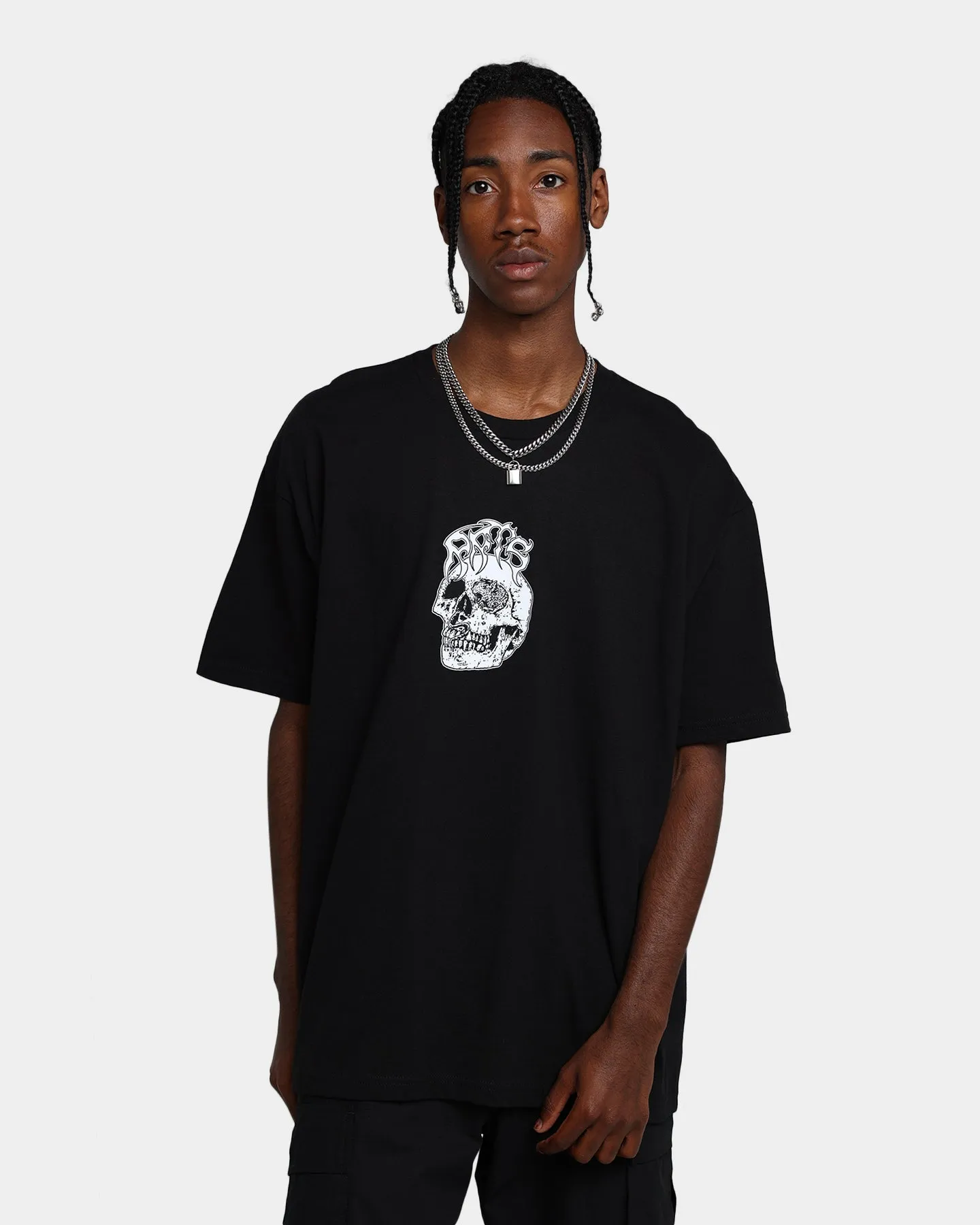Adaptable Rats Get Fat X Funeral French Rats Skull T-Shirt Black