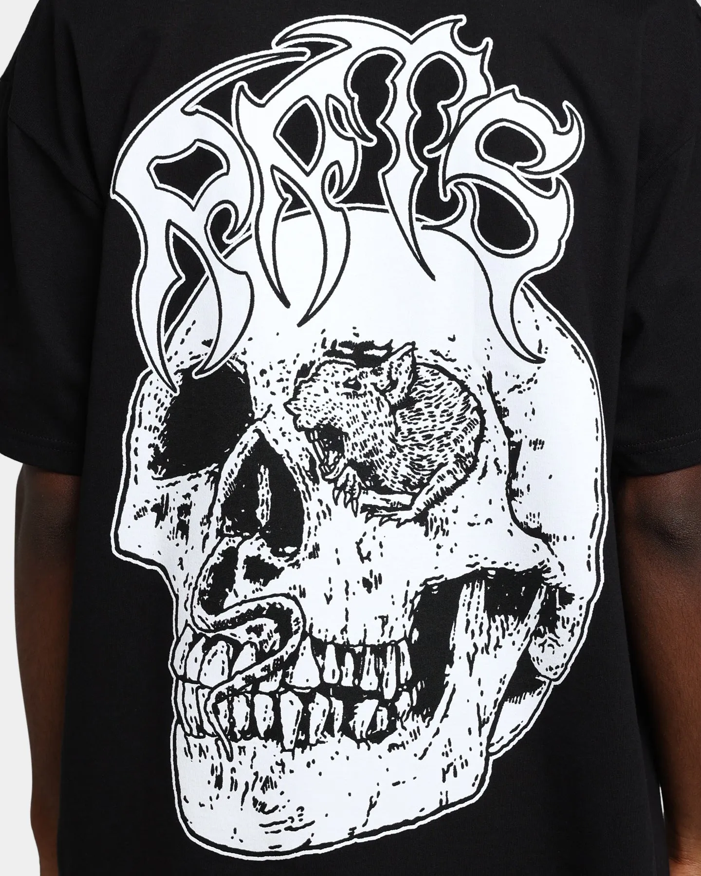 sequined details Rats Get Fat X Funeral French Rats Skull T-Shirt Black
