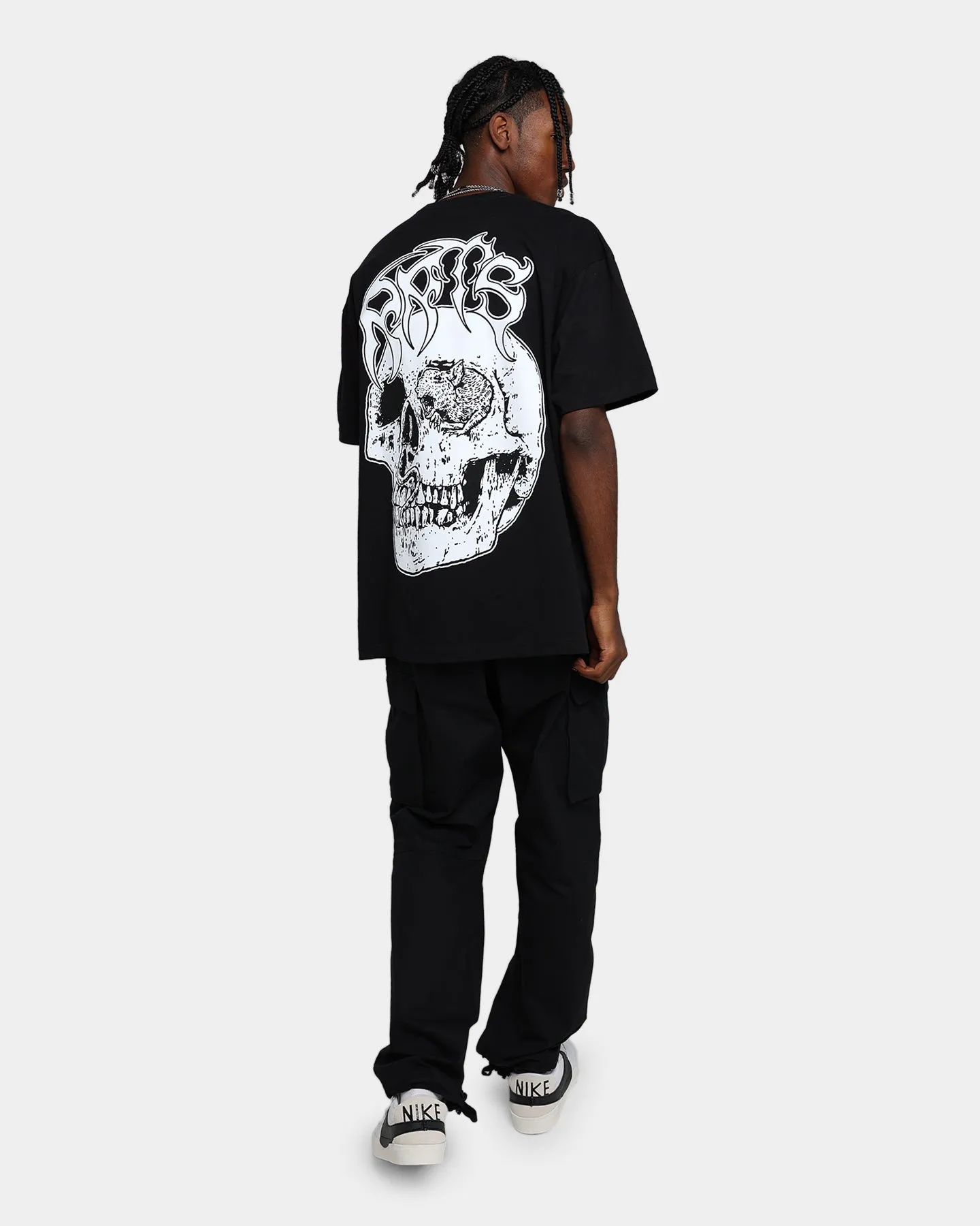 Rats Get Fat X Funeral French Rats Skull T-Shirt Black Running Speed