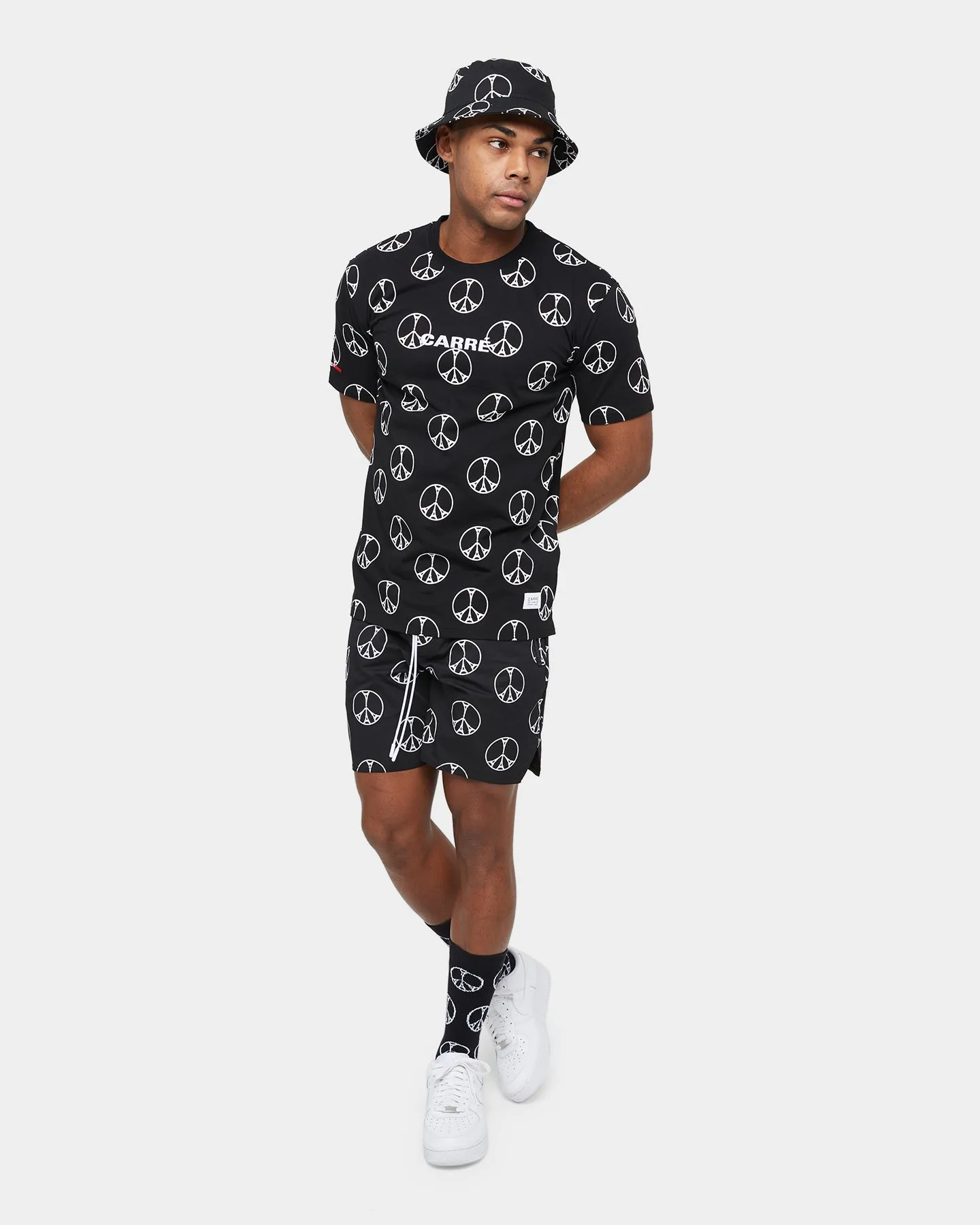 ReinforcedHems NonIronTechnology Carre Peace All Over CLS T-Shirt Black