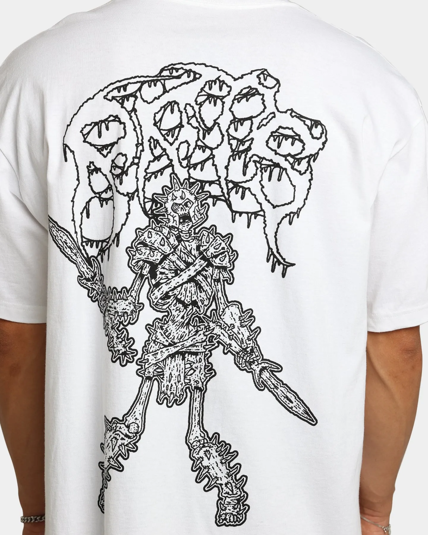 Snag Resistant Surface Outdoor Trend Rats Get Fat X Funeral French Rats Warrior T-Shirt White