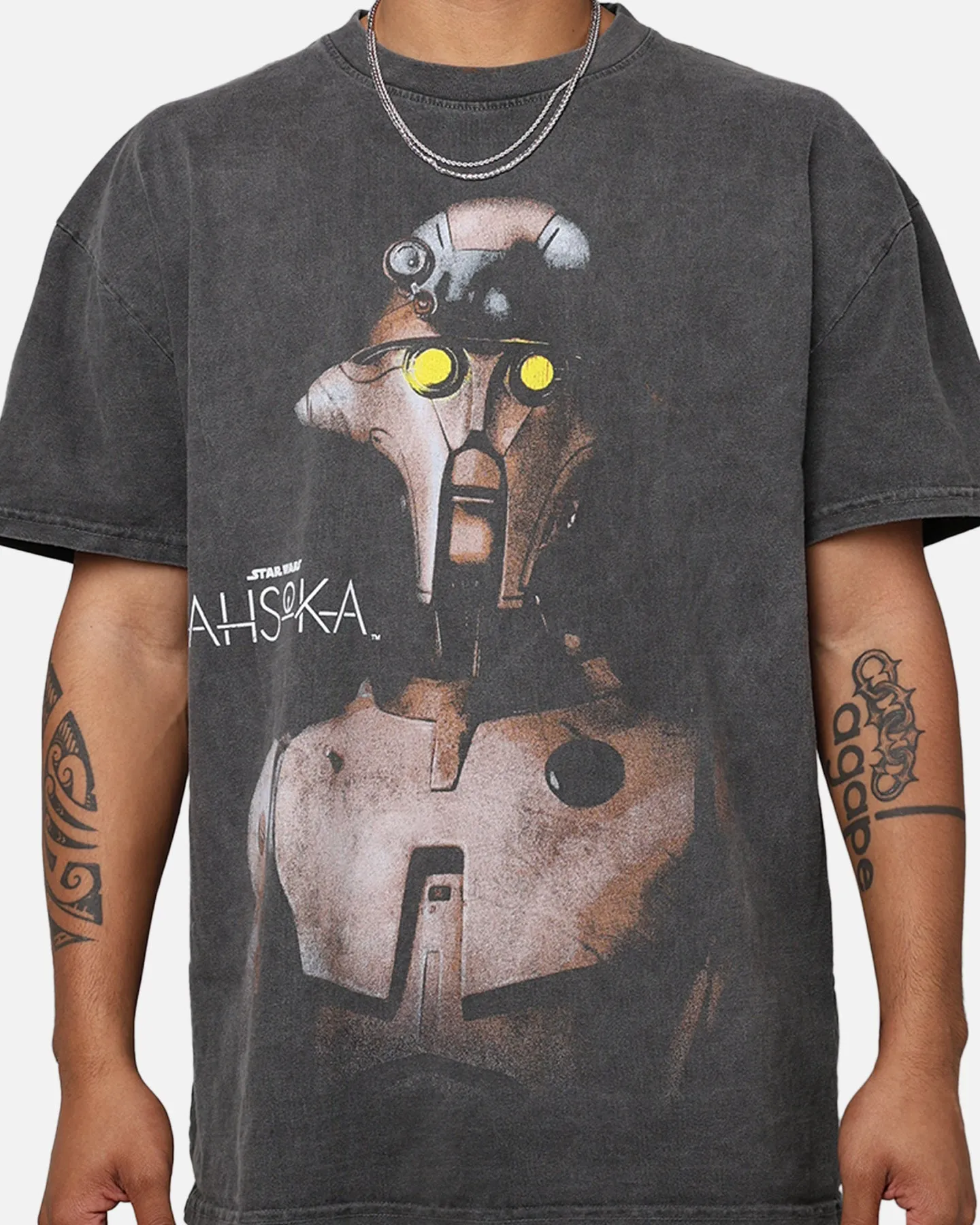 Eco Friendly Material Travel Fashion Star Wars Ahsoka Huyang Heavyweight T-Shirt Black Wash