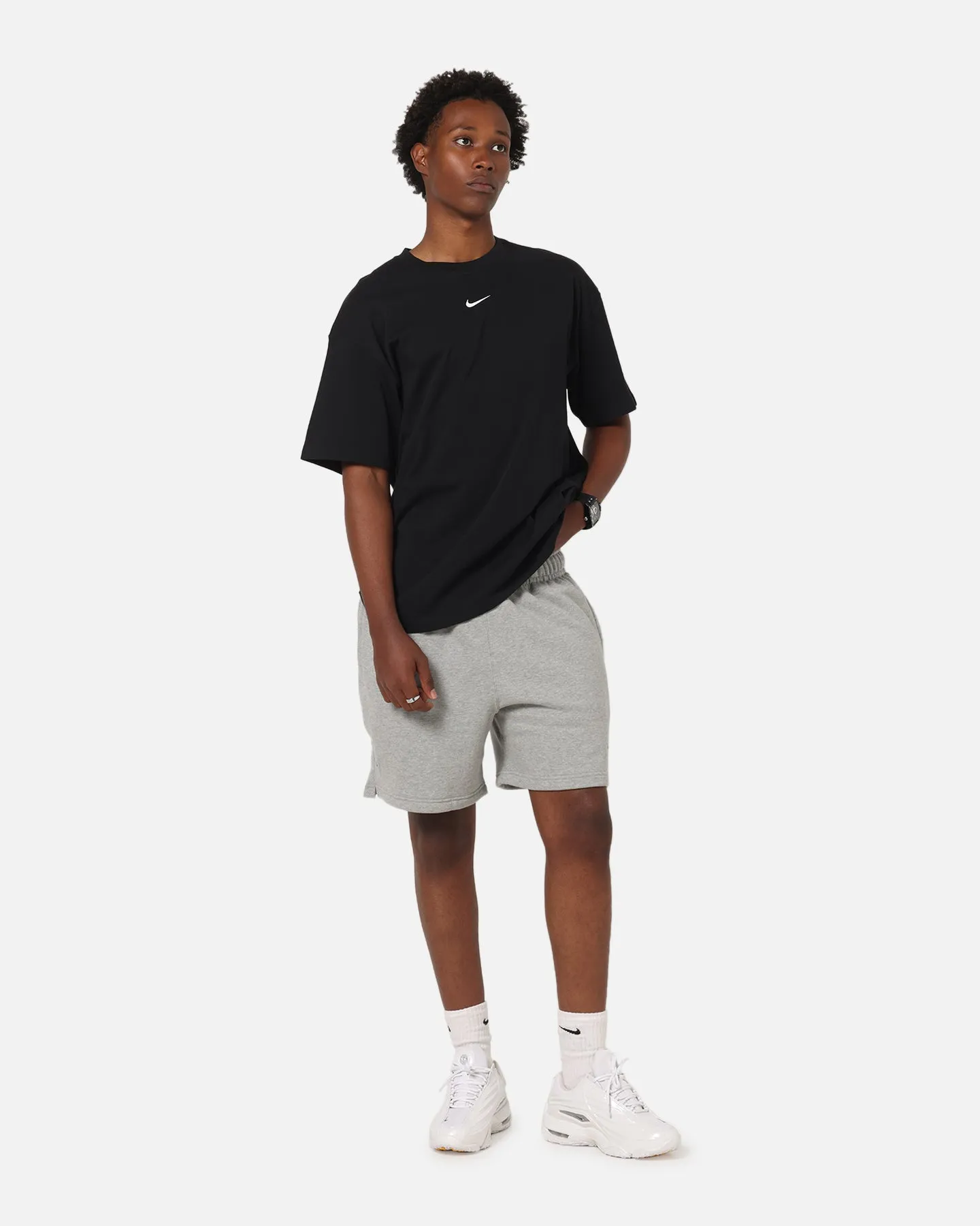 Flatlock Seams Nike Nocta Fleece CS Fleece Shorts Dark Grey Heather