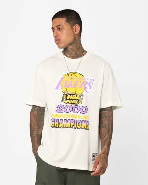 Mitchell & Ness Los Angeles Lakers 2000 World Champions T-Shirt Vintage White HighThreadCount