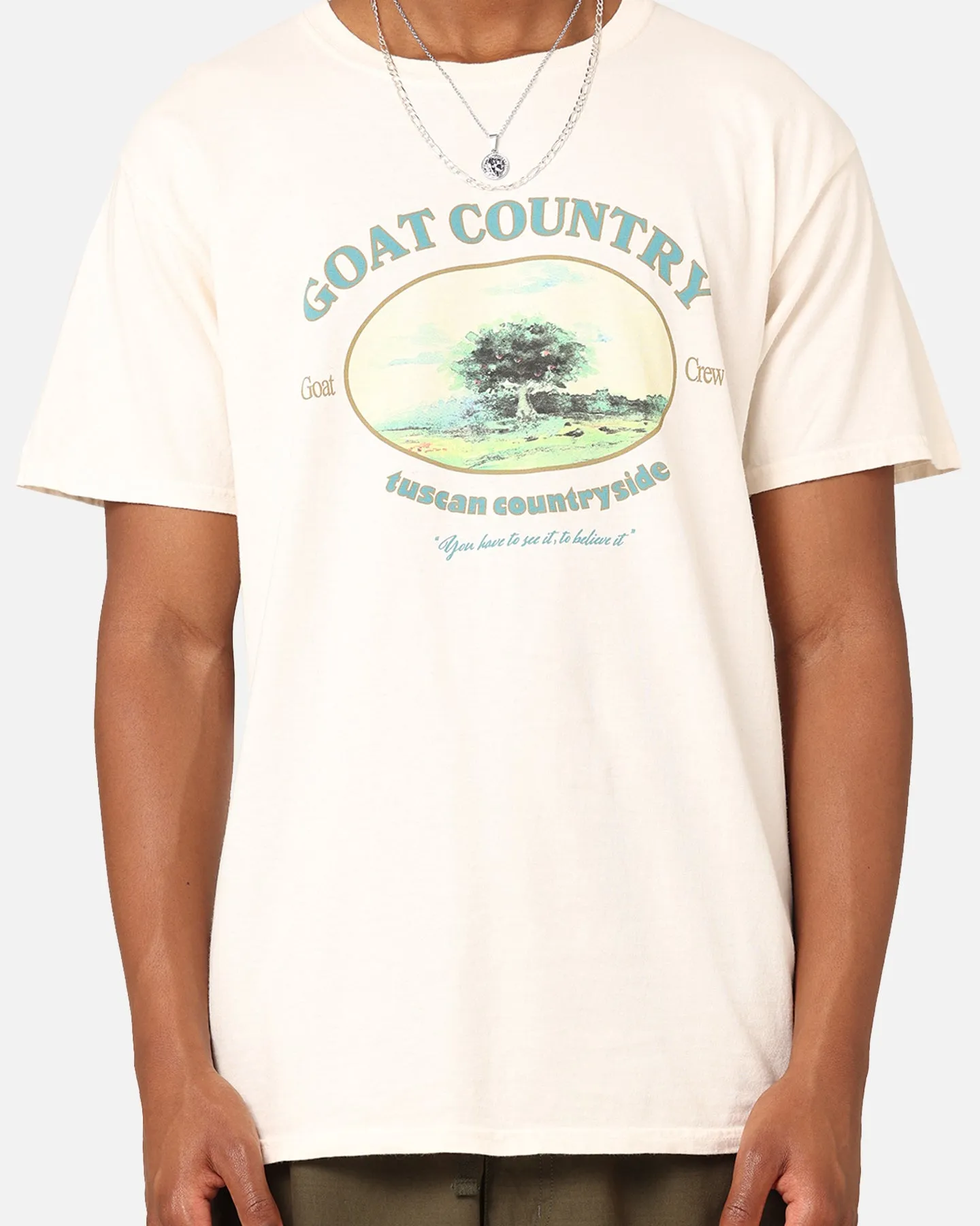 Easy Fit Wear AntiBacterialTreatment Goat Crew Countryside T-Shirt Off White