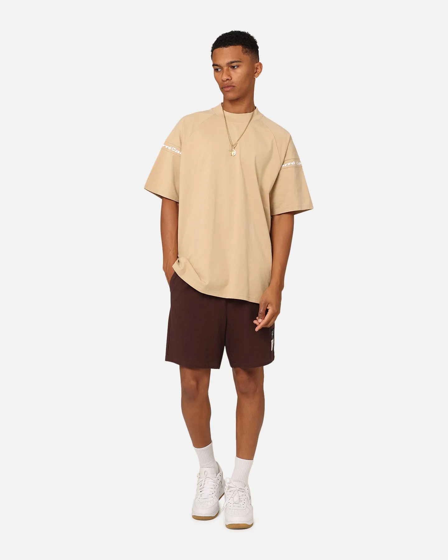 Outdoor Adventure embroidery details Carre Luxe Linen Shorts Brown