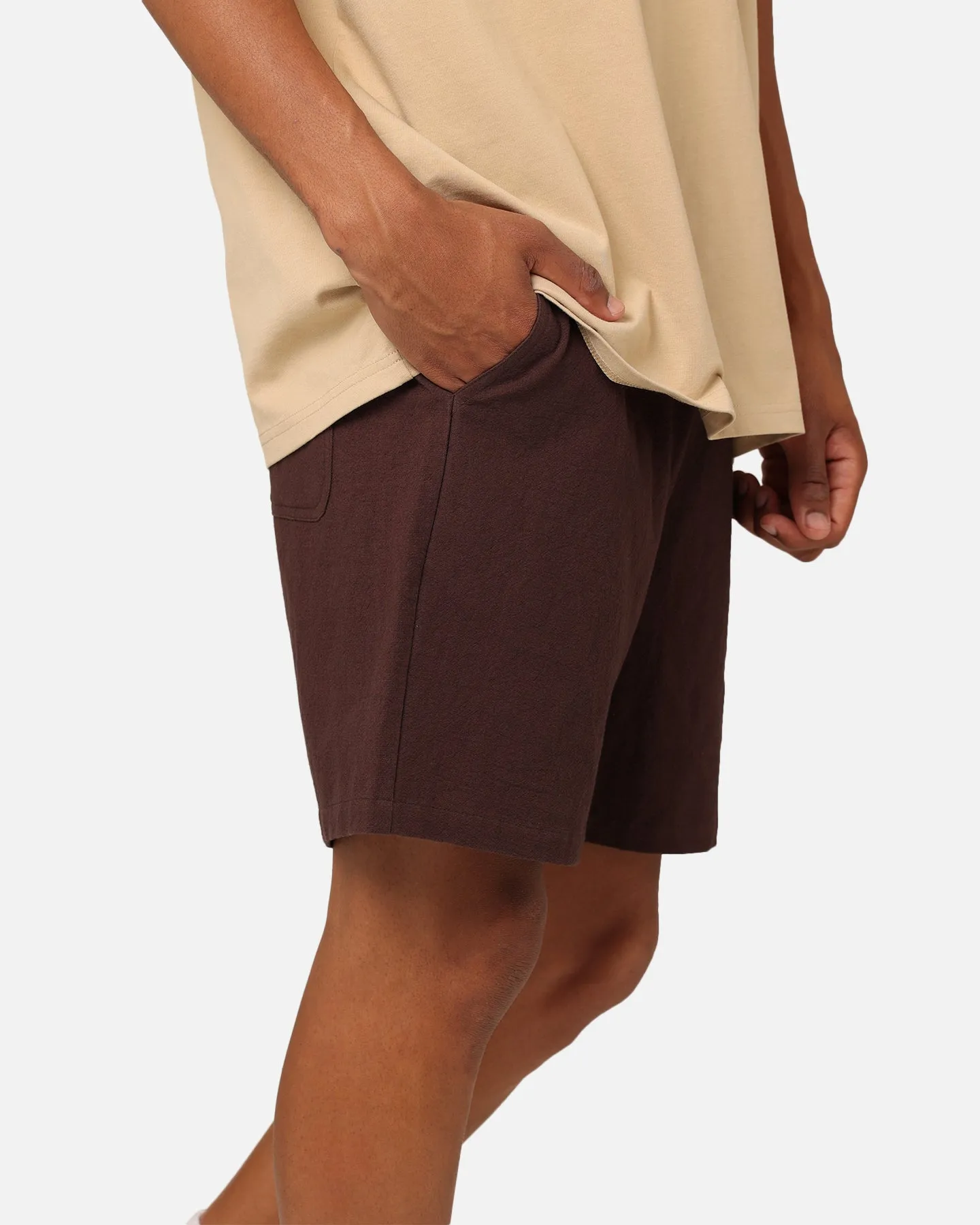 Carre Luxe Linen Shorts Brown Urban Comfort