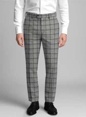 Classic Business Wear Minimalist Design Italian Ironclad Check Tweed Pants