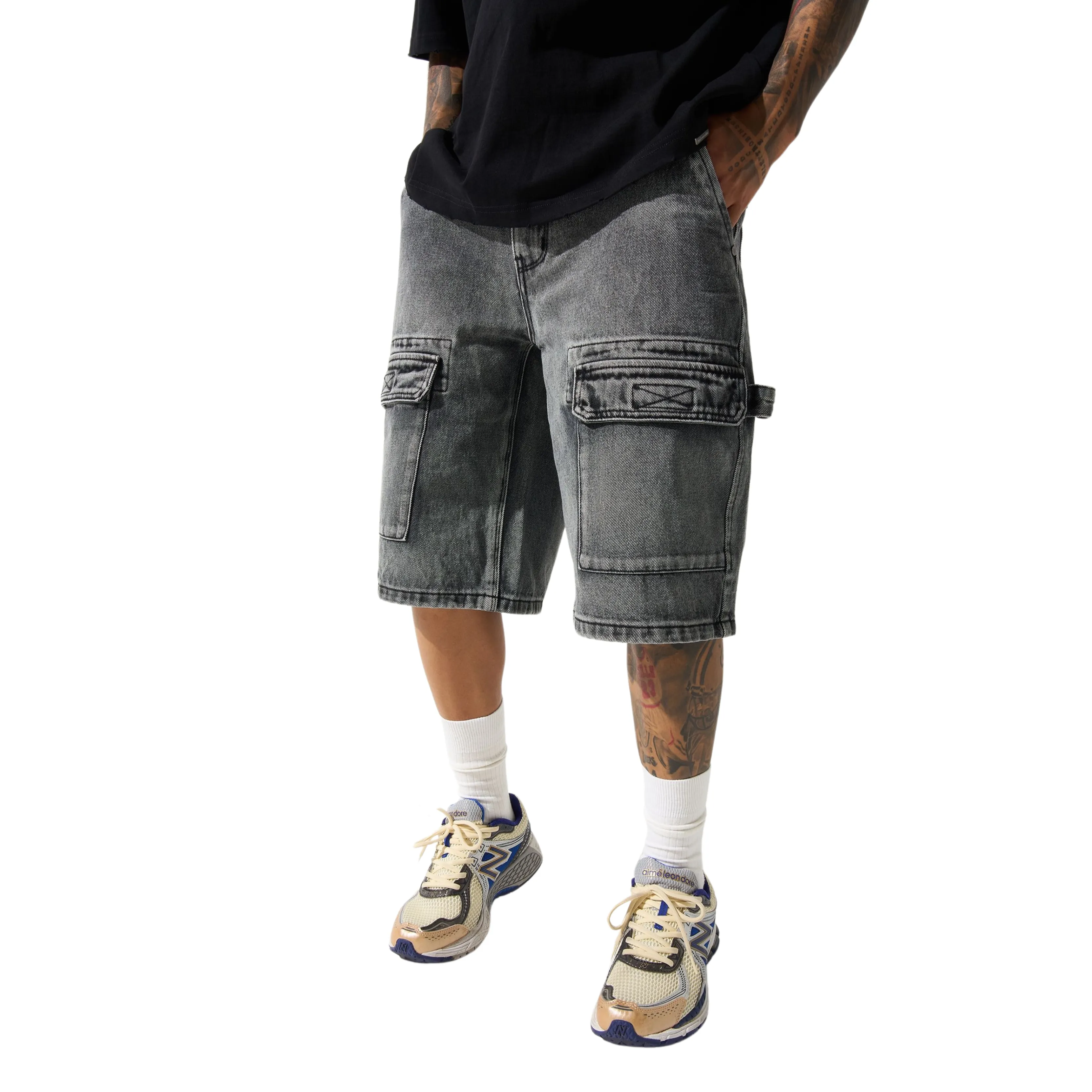 Joy Ease SnagResistant Weave Serenede "Cave" Denim Shorts (Grey)