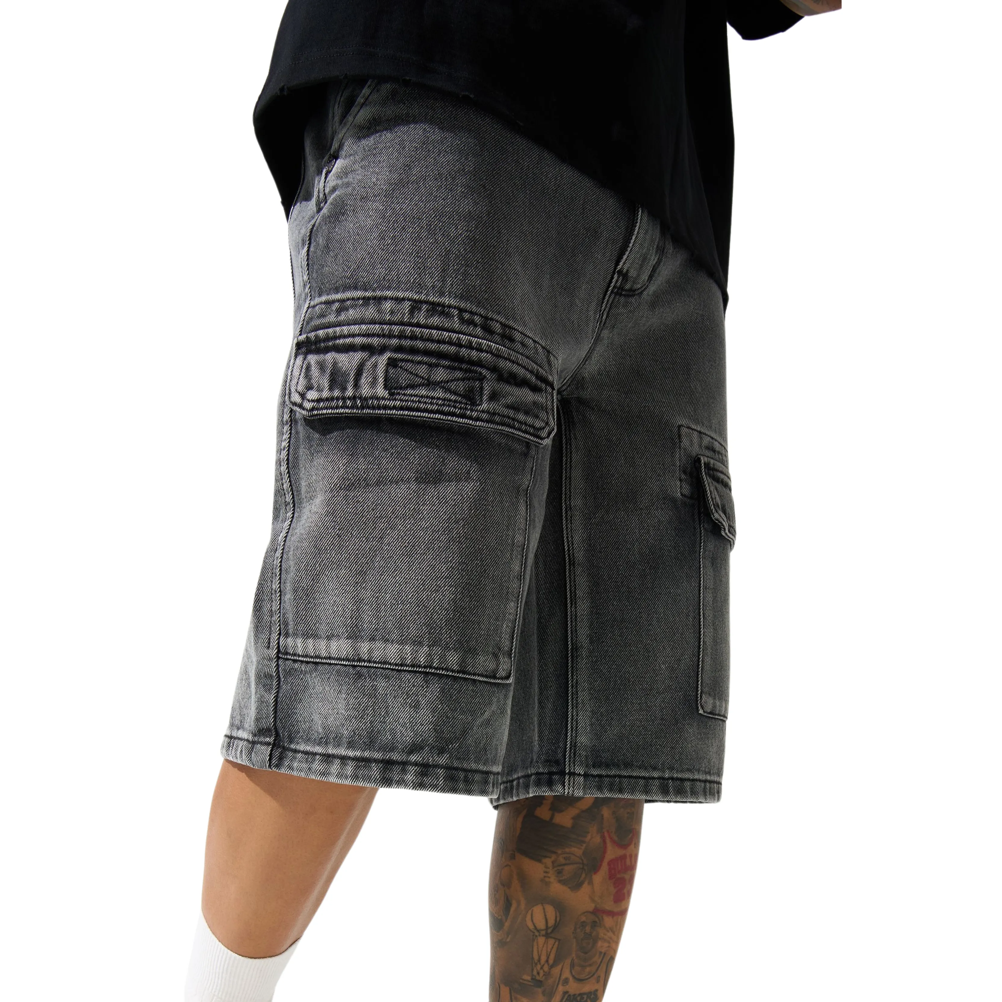 Ship Glow AntiStatic Cloth Serenede "Cave" Denim Shorts (Grey)