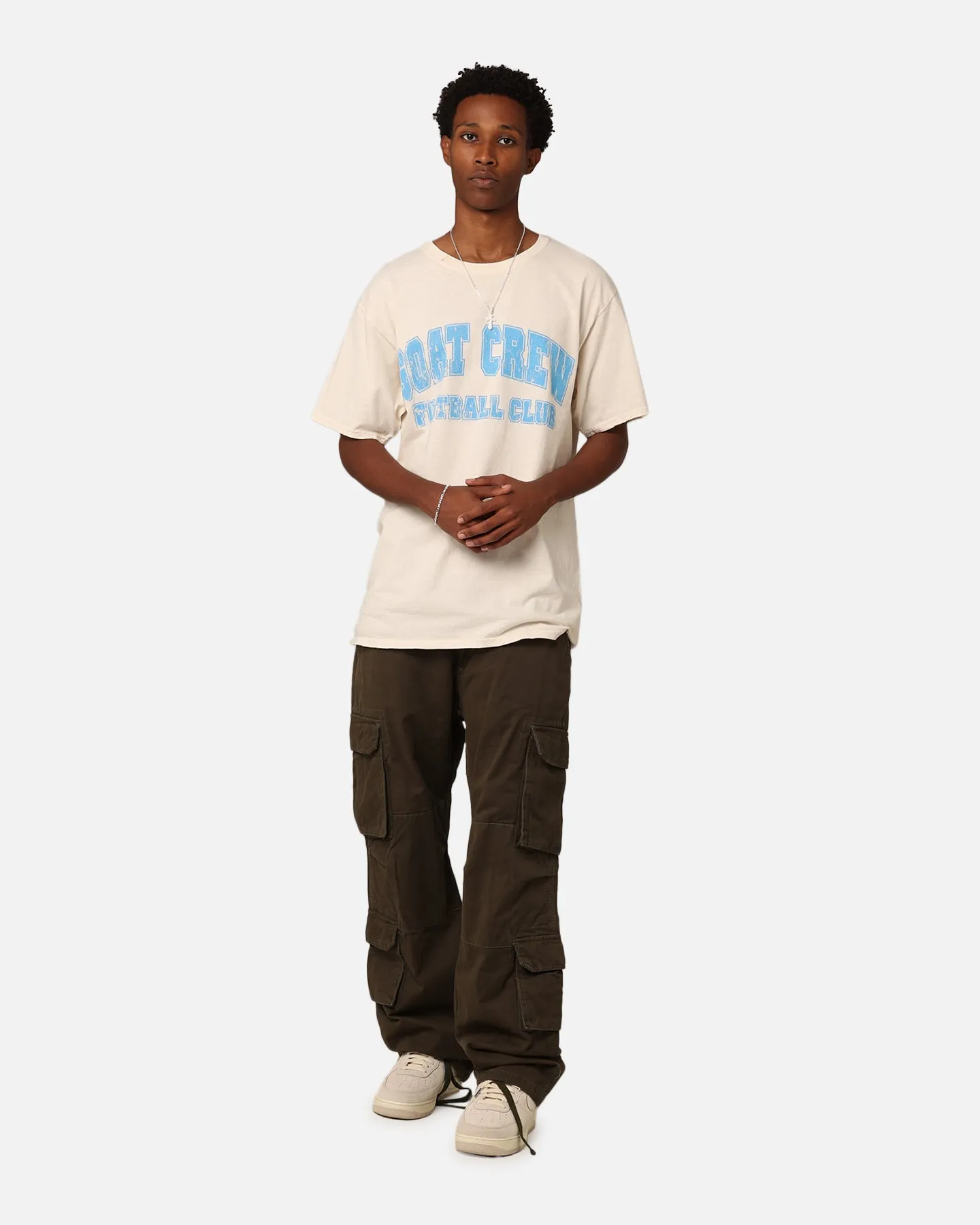 Goat Crew Football Club 10 T-Shirt Off White/Blue AntiStaticLining