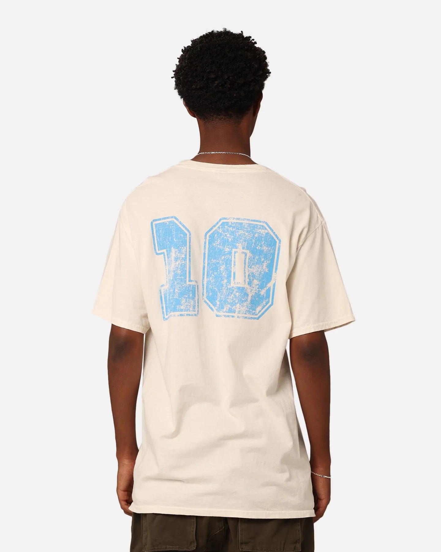 Versatile Style Trend Flexible Ribbed Neckline Goat Crew Football Club 10 T-Shirt Off White/Blue