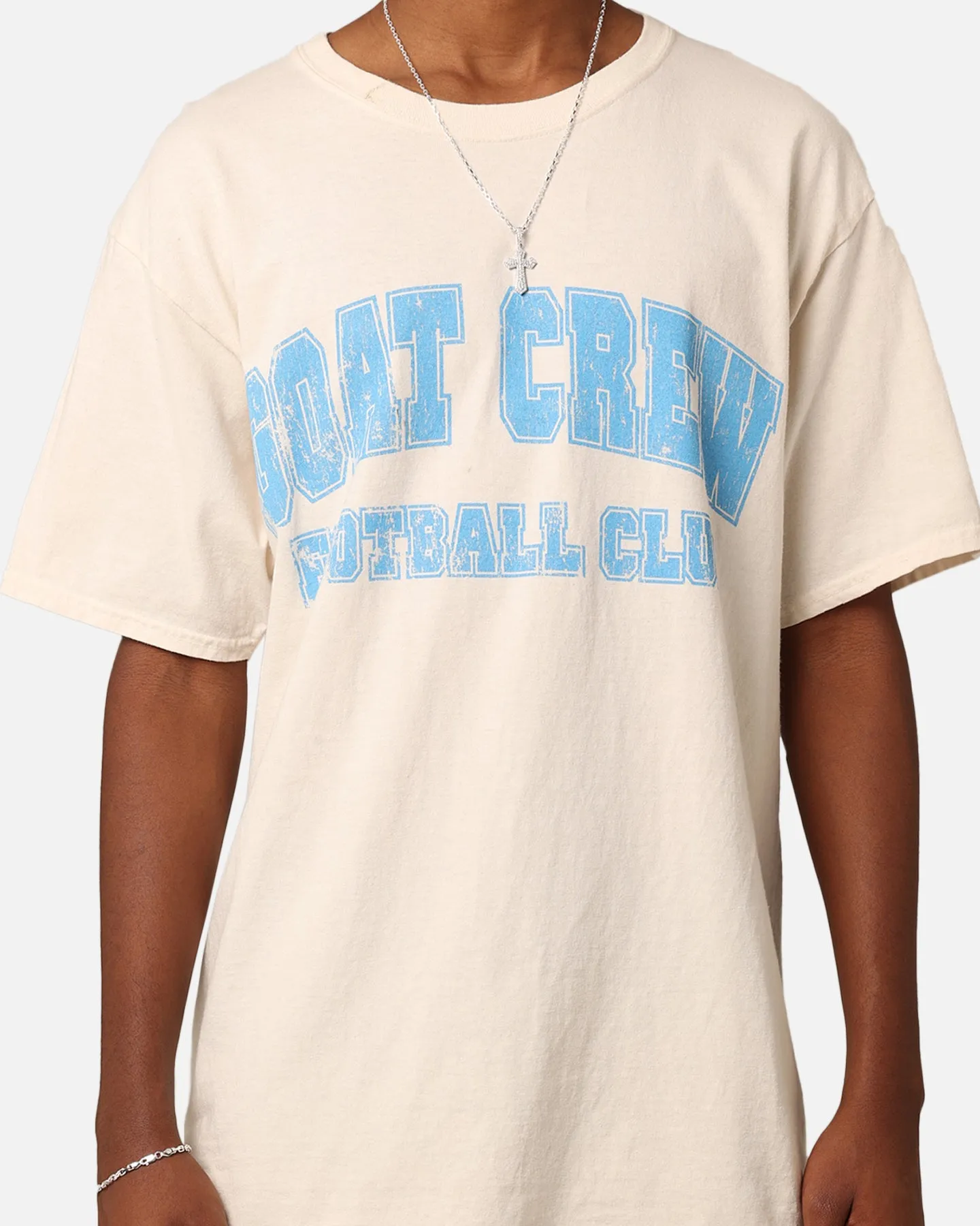 Retro Style Everyday apparel Goat Crew Football Club 10 T-Shirt Off White/Blue