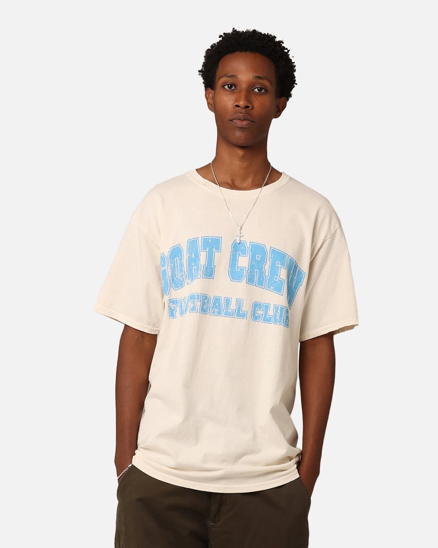 Goat Crew Football Club 10 T-Shirt Off White/Blue Hydrophobic coating