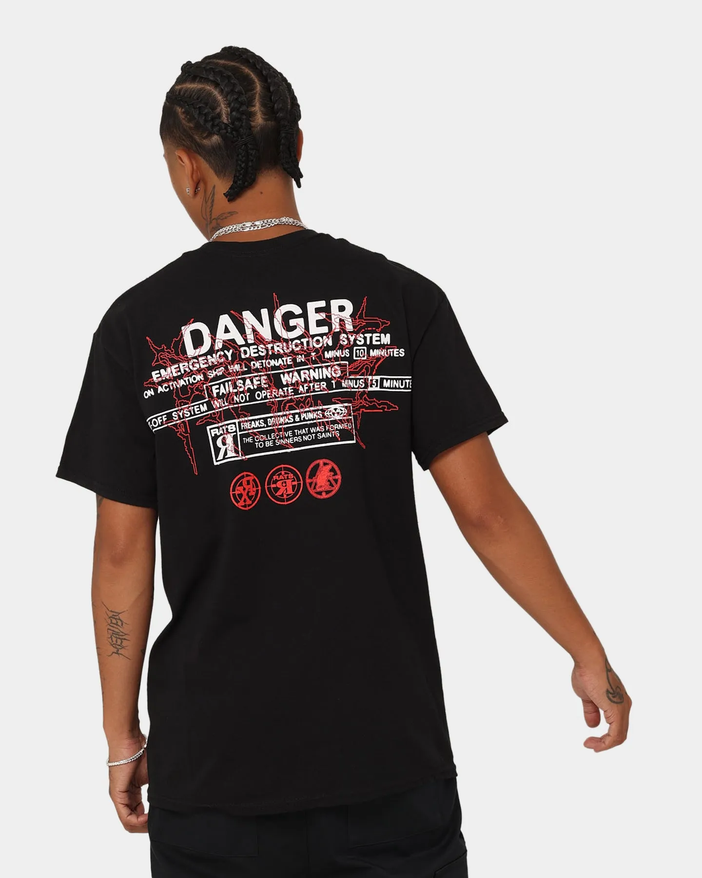 MultiPly Fabric Rats Get Fat Without Warning T-Shirt Black
